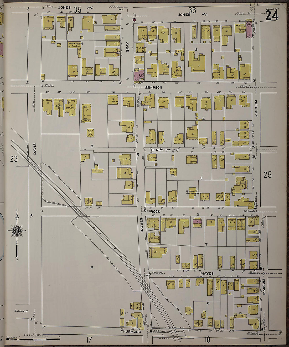 This old map of Atlanta, Fulton County, Georgia was created by Sanborn Map Company in 1911