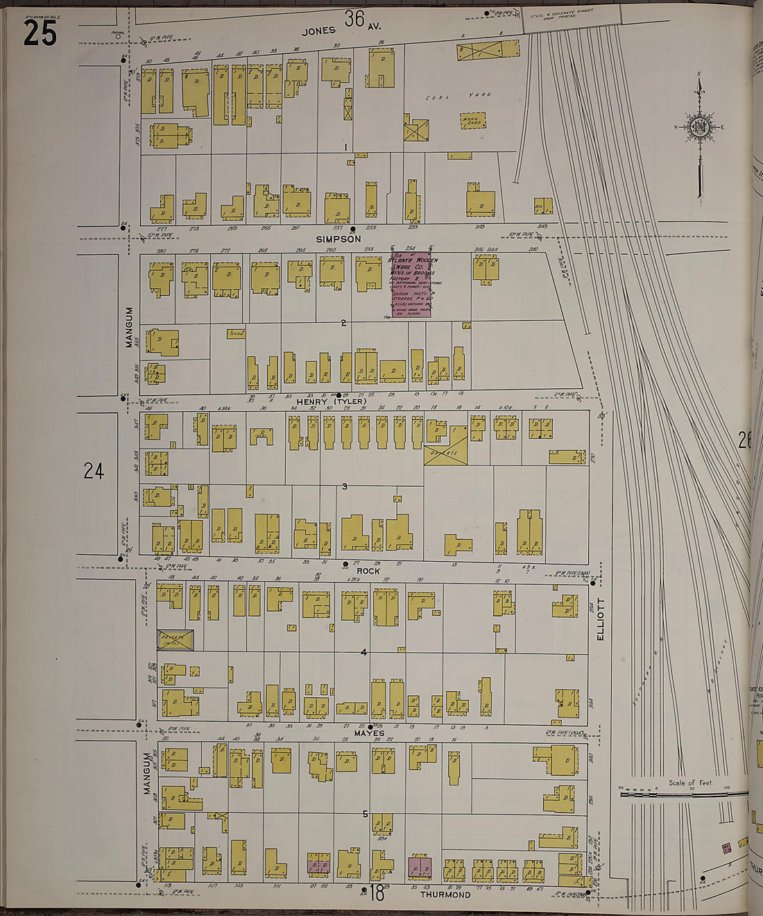 This old map of Atlanta, Fulton County, Georgia was created by Sanborn Map Company in 1911