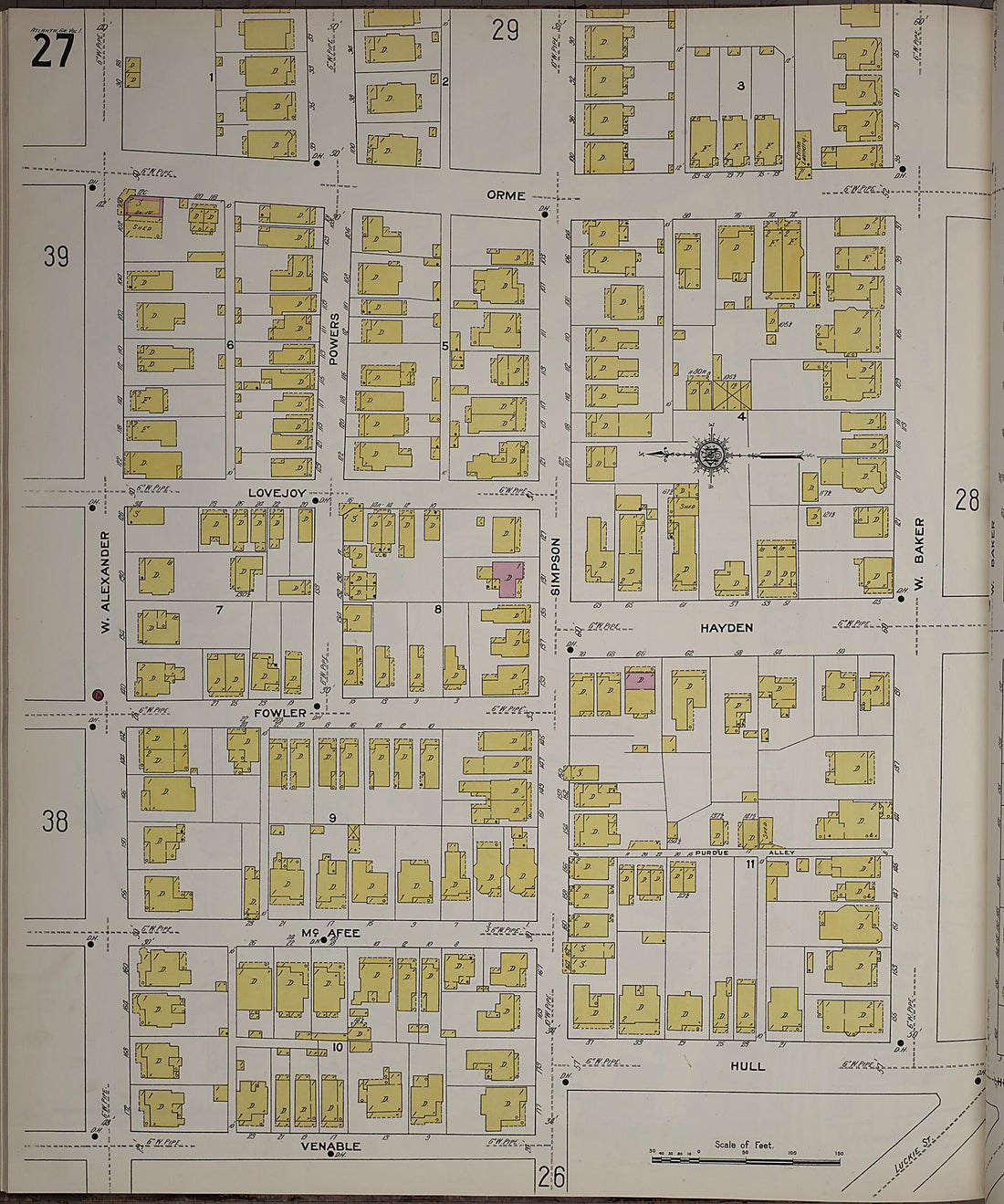 This old map of Atlanta, Fulton County, Georgia was created by Sanborn Map Company in 1911