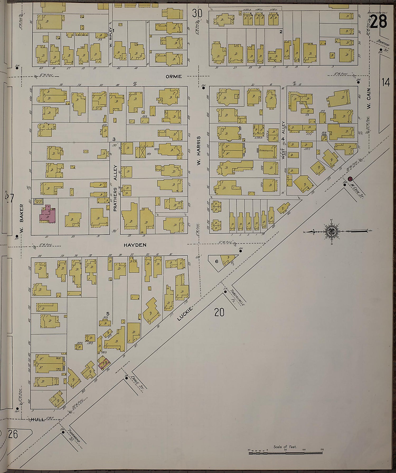 This old map of Atlanta, Fulton County, Georgia was created by Sanborn Map Company in 1911