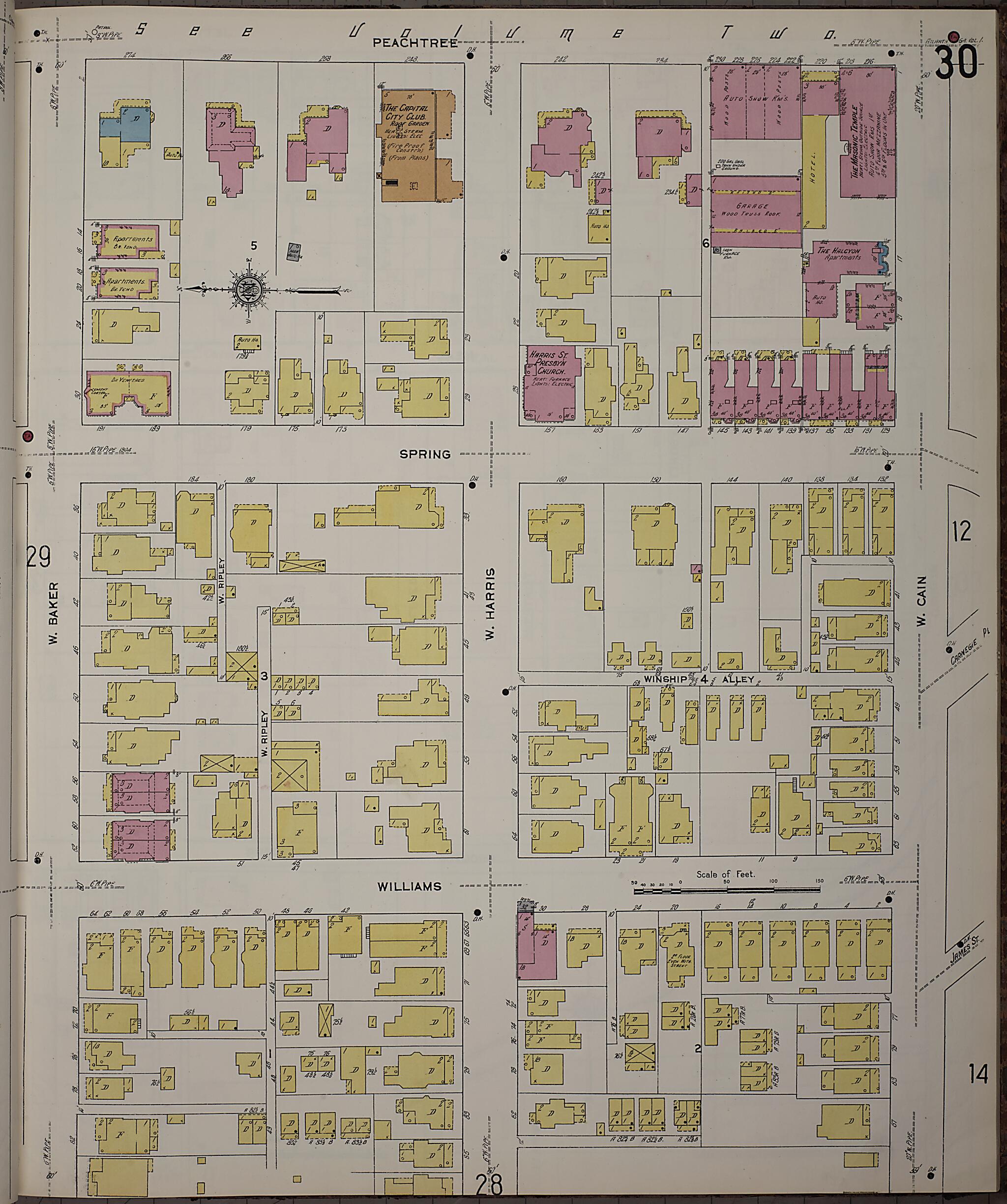 This old map of Atlanta, Fulton County, Georgia was created by Sanborn Map Company in 1911