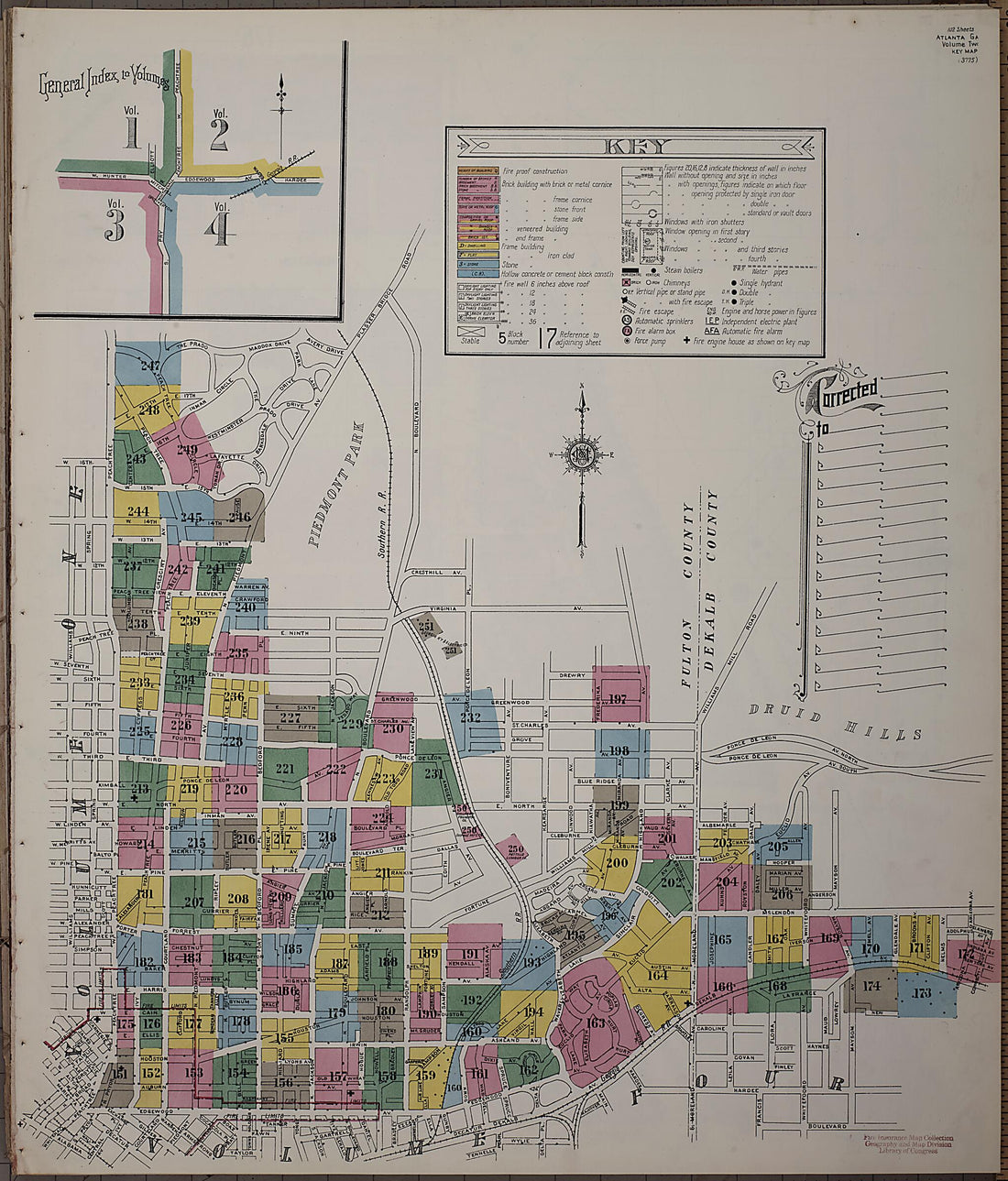 This old map of Atlanta, Fulton County, Georgia was created by Sanborn Map Company in 1911