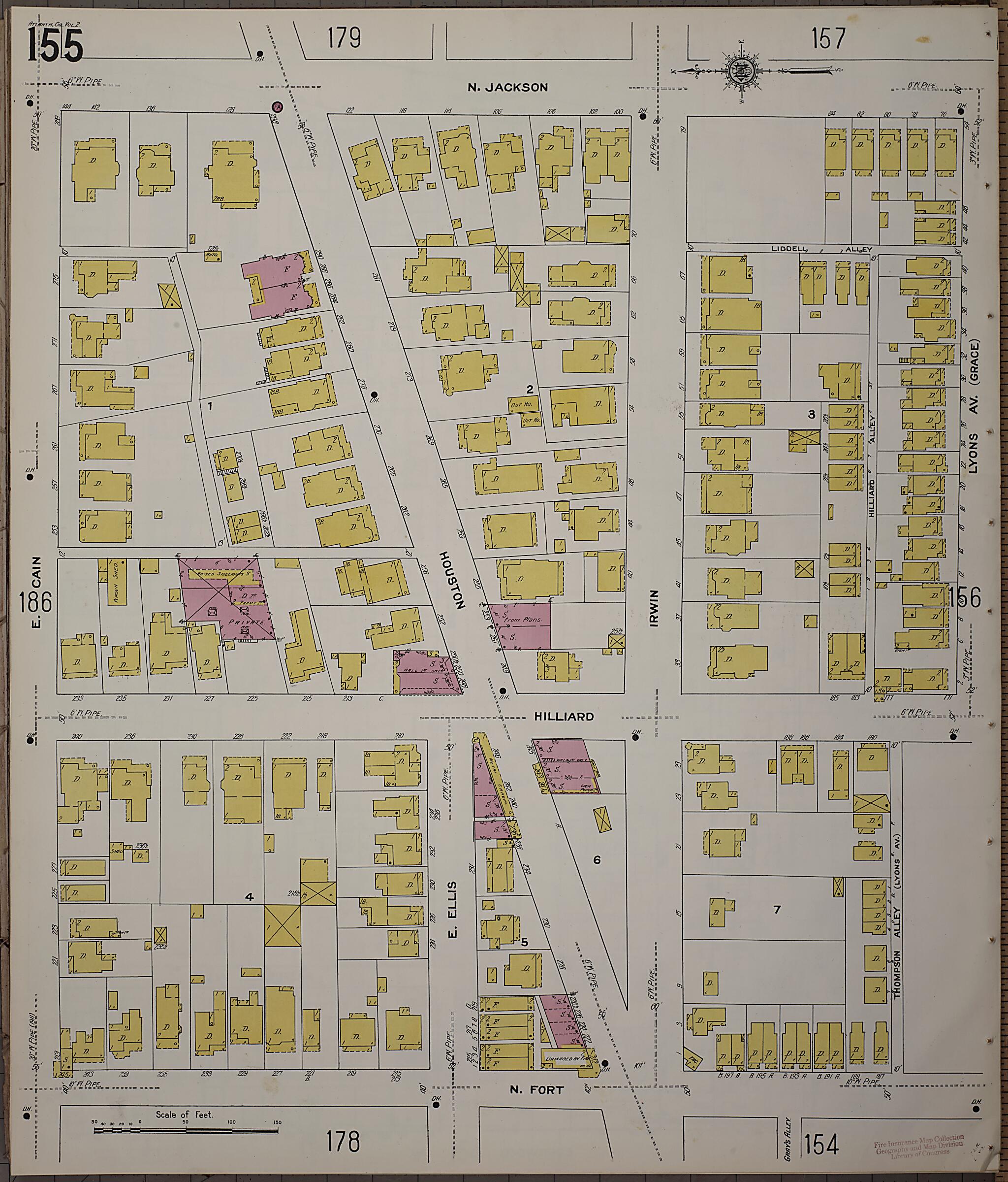 This old map of Atlanta, Fulton County, Georgia was created by Sanborn Map Company in 1911