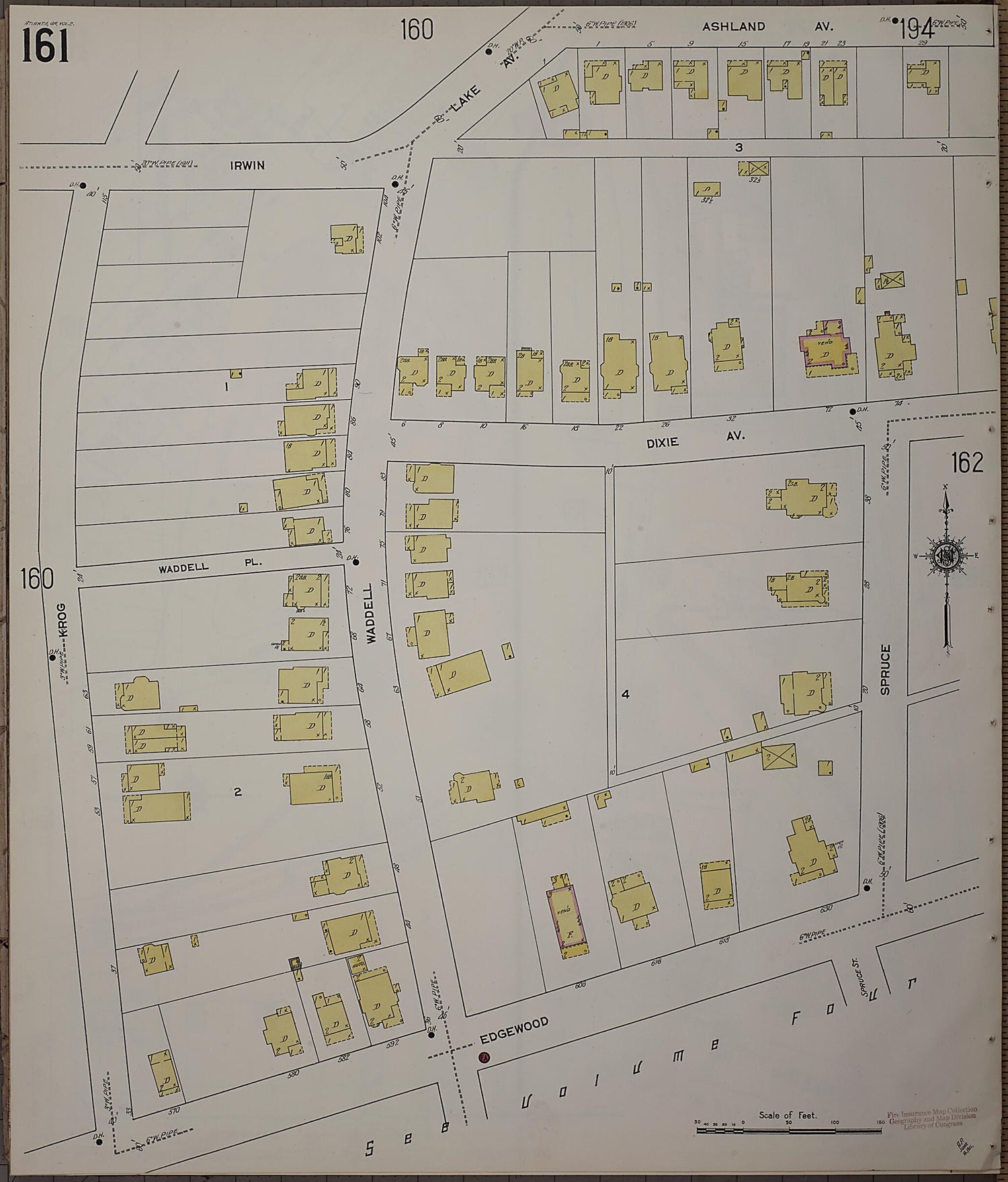 This old map of Atlanta, Fulton County, Georgia was created by Sanborn Map Company in 1911