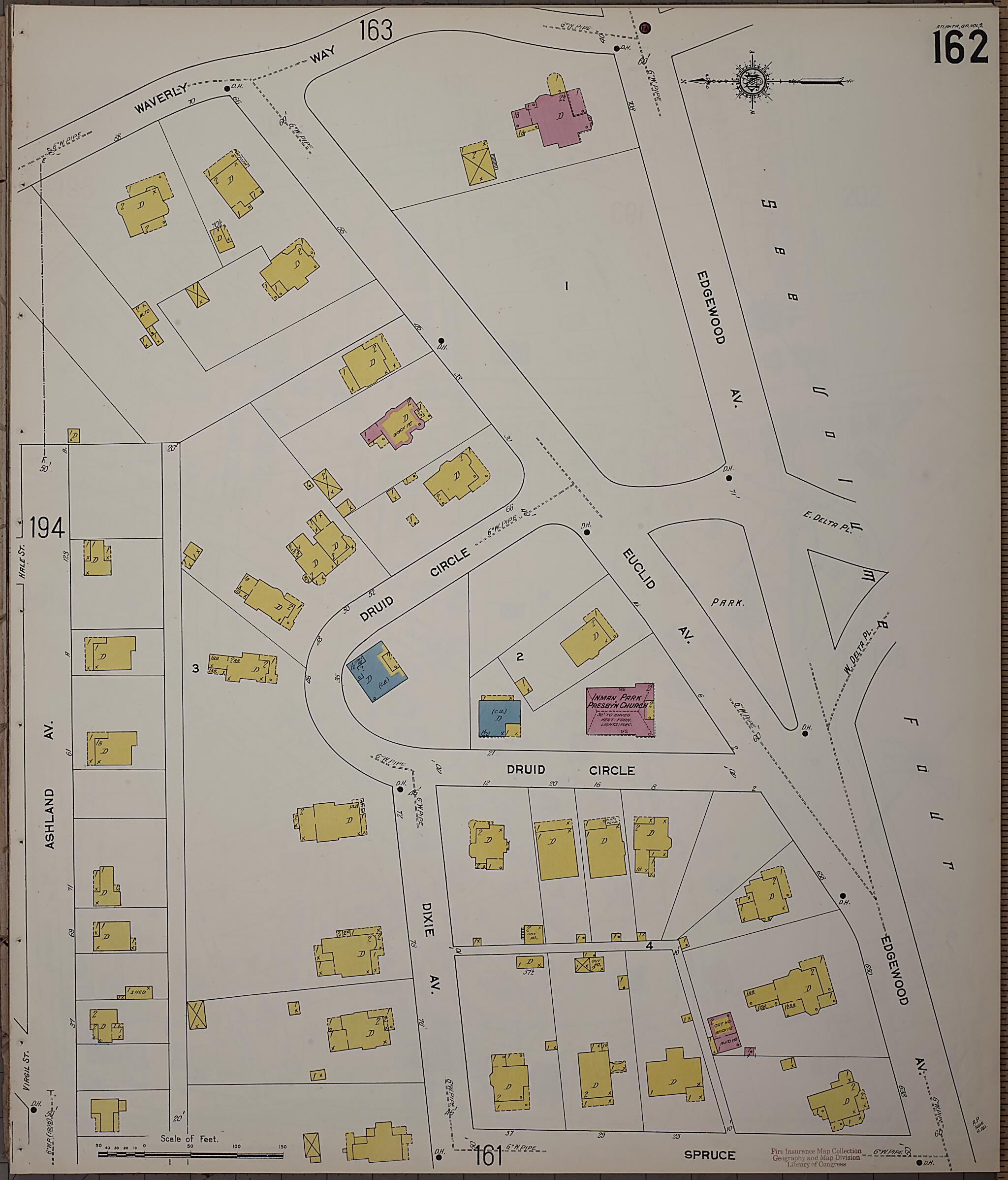 This old map of Atlanta, Fulton County, Georgia was created by Sanborn Map Company in 1911