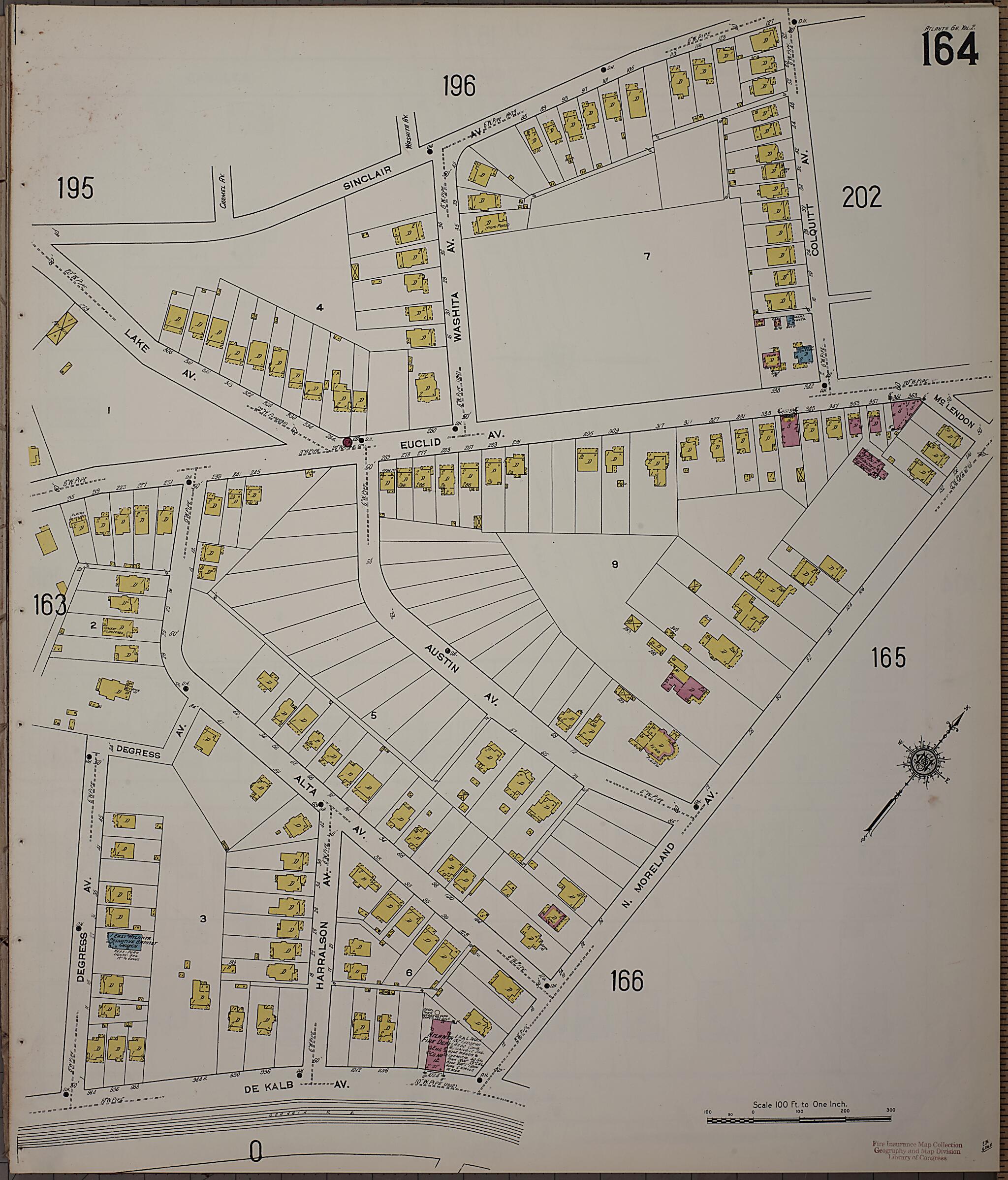 This old map of Atlanta, Fulton County, Georgia was created by Sanborn Map Company in 1911