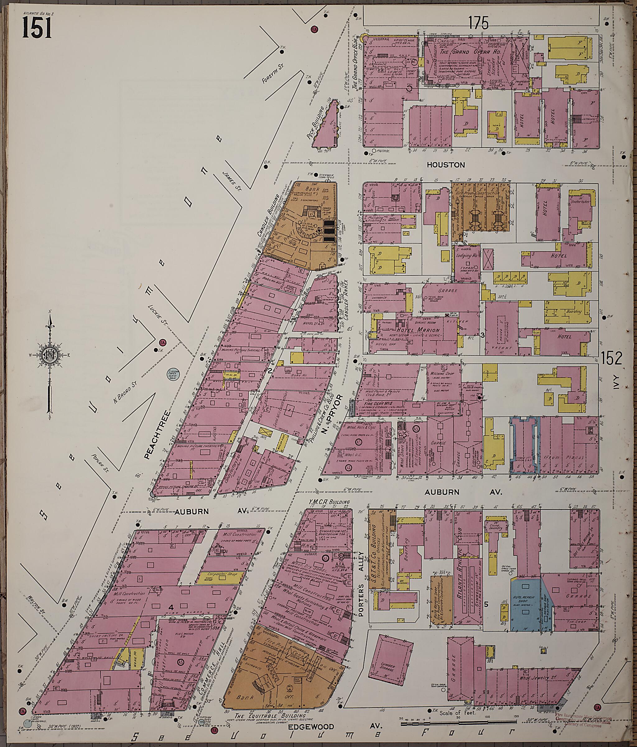 This old map of Atlanta, Fulton County, Georgia was created by Sanborn Map Company in 1911