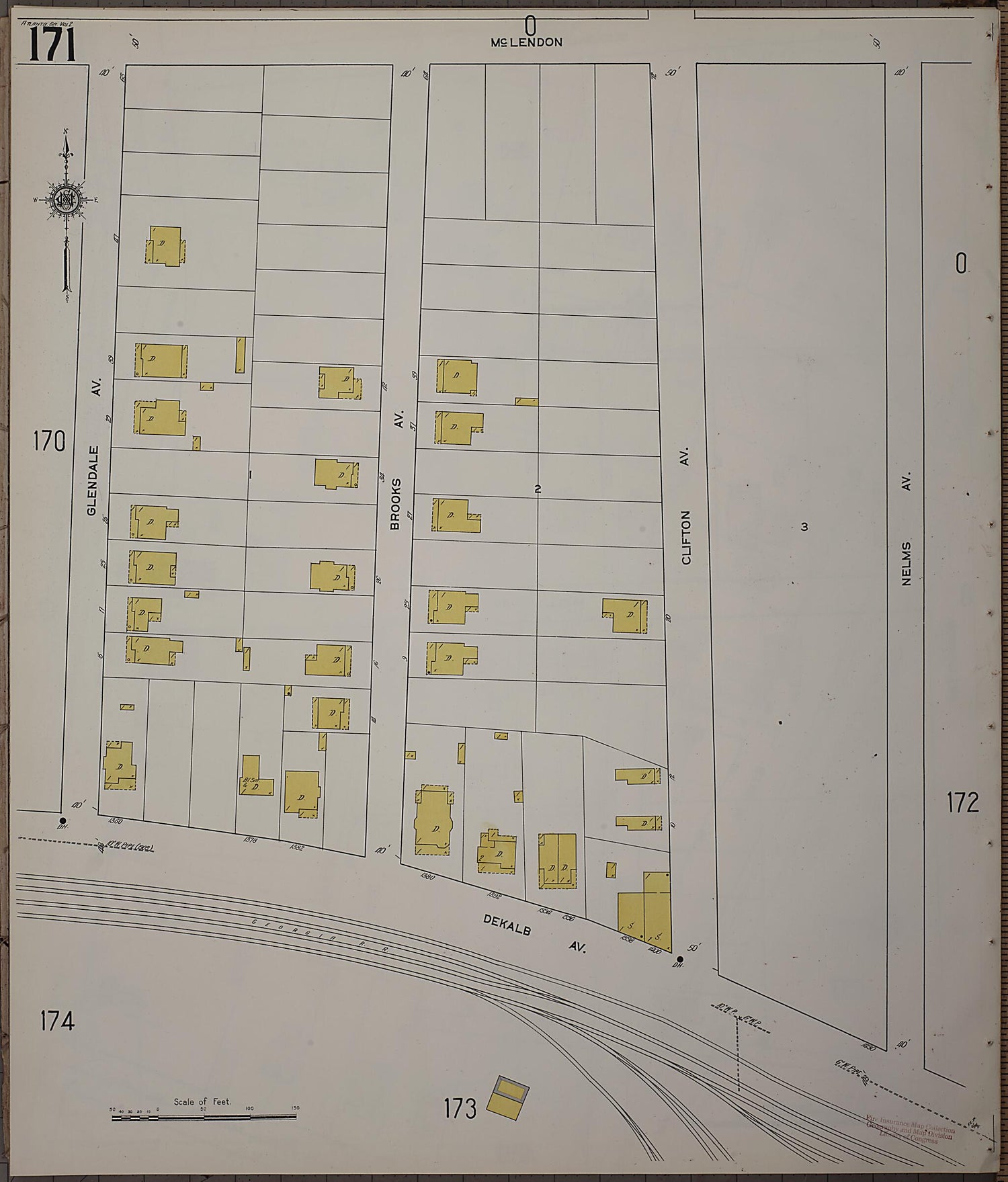 This old map of Atlanta, Fulton County, Georgia was created by Sanborn Map Company in 1911