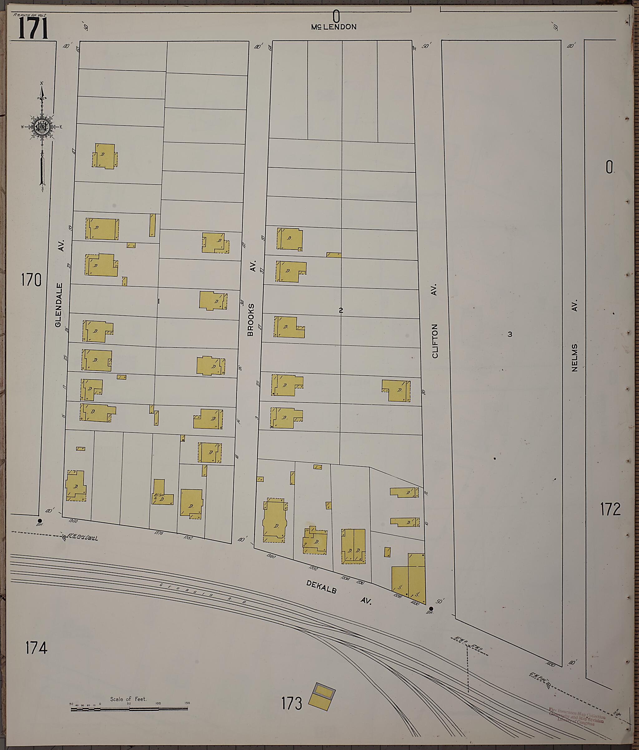 This old map of Atlanta, Fulton County, Georgia was created by Sanborn Map Company in 1911