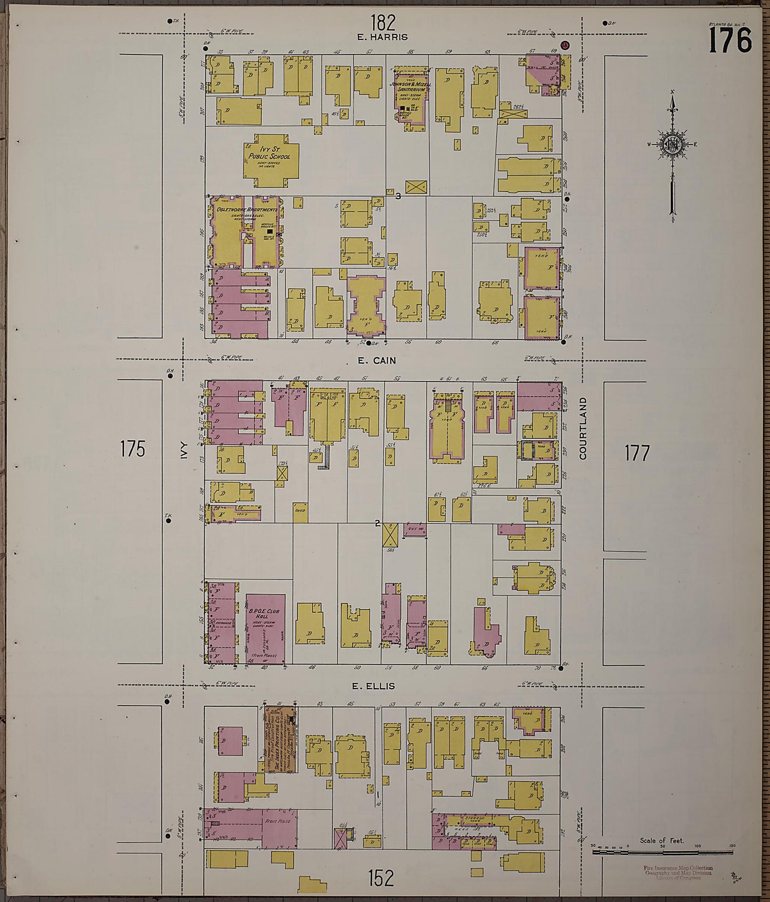 This old map of Atlanta, Fulton County, Georgia was created by Sanborn Map Company in 1911