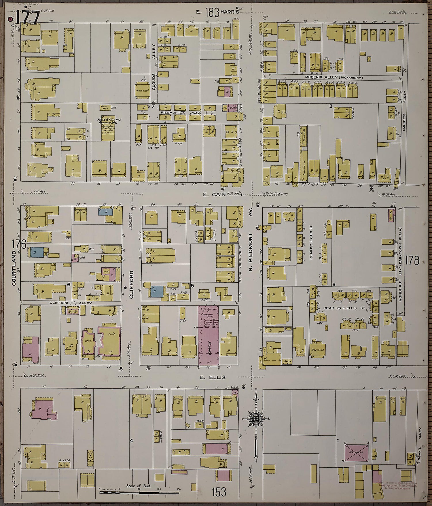 This old map of Atlanta, Fulton County, Georgia was created by Sanborn Map Company in 1911