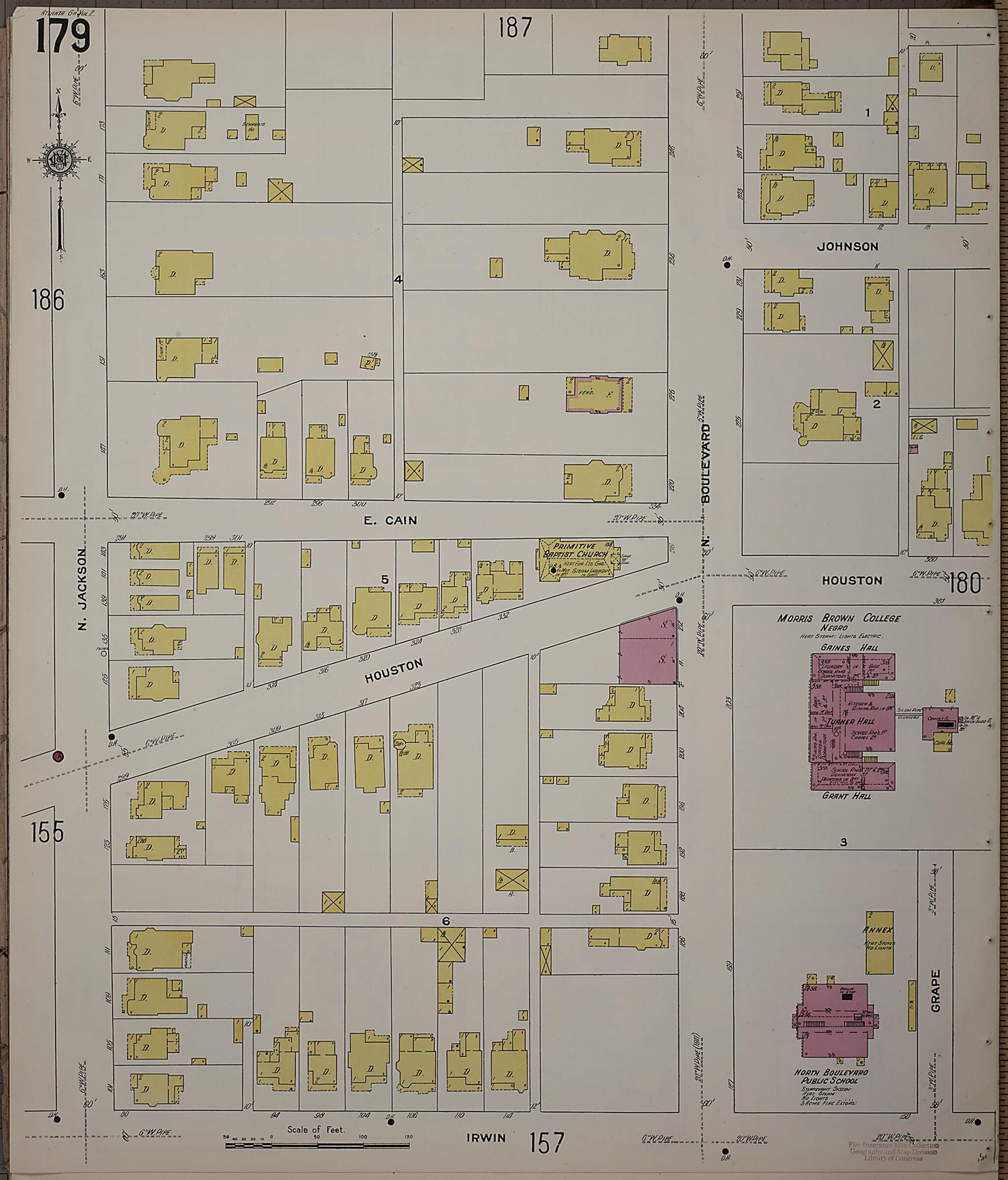 This old map of Atlanta, Fulton County, Georgia was created by Sanborn Map Company in 1911