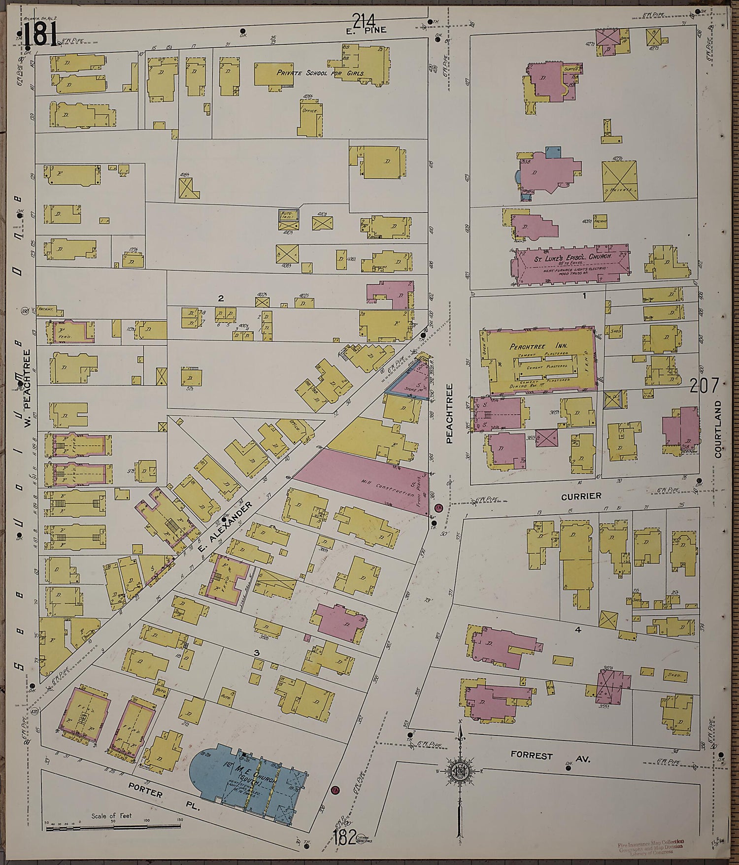 This old map of Atlanta, Fulton County, Georgia was created by Sanborn Map Company in 1911