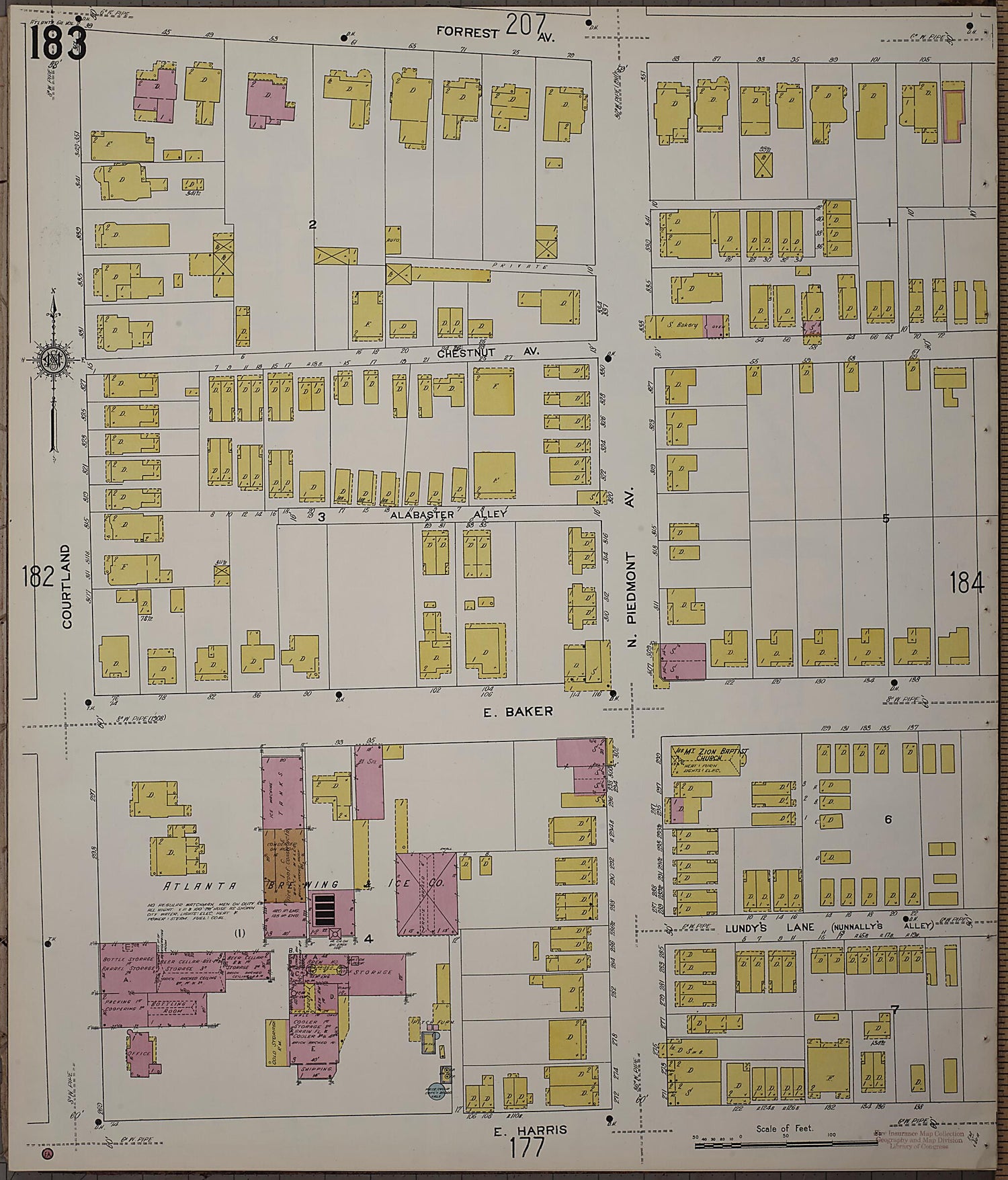 This old map of Atlanta, Fulton County, Georgia was created by Sanborn Map Company in 1911