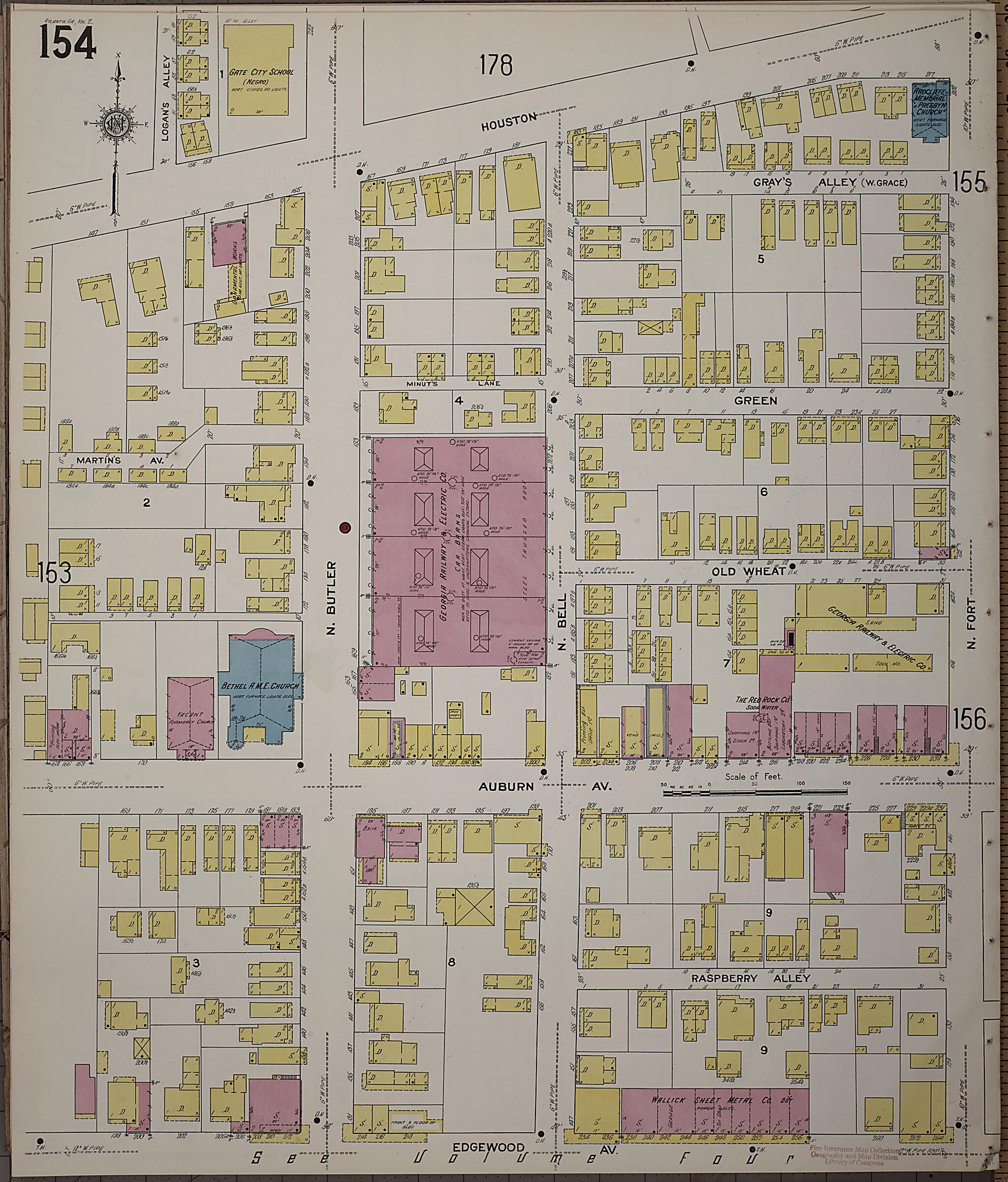 This old map of Atlanta, Fulton County, Georgia was created by Sanborn Map Company in 1911