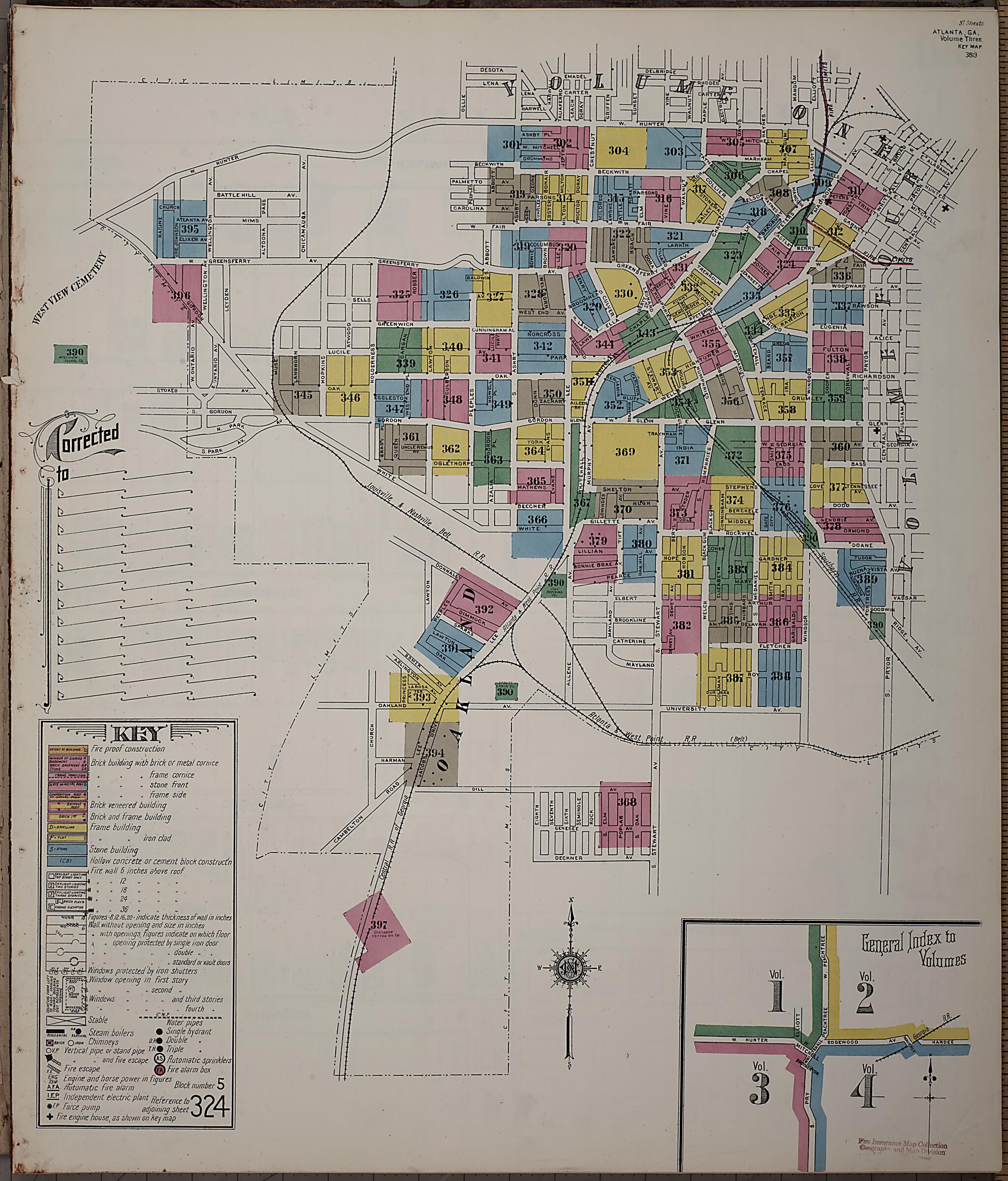 This old map of Atlanta, Fulton County, Georgia was created by Sanborn Map Company in 1911