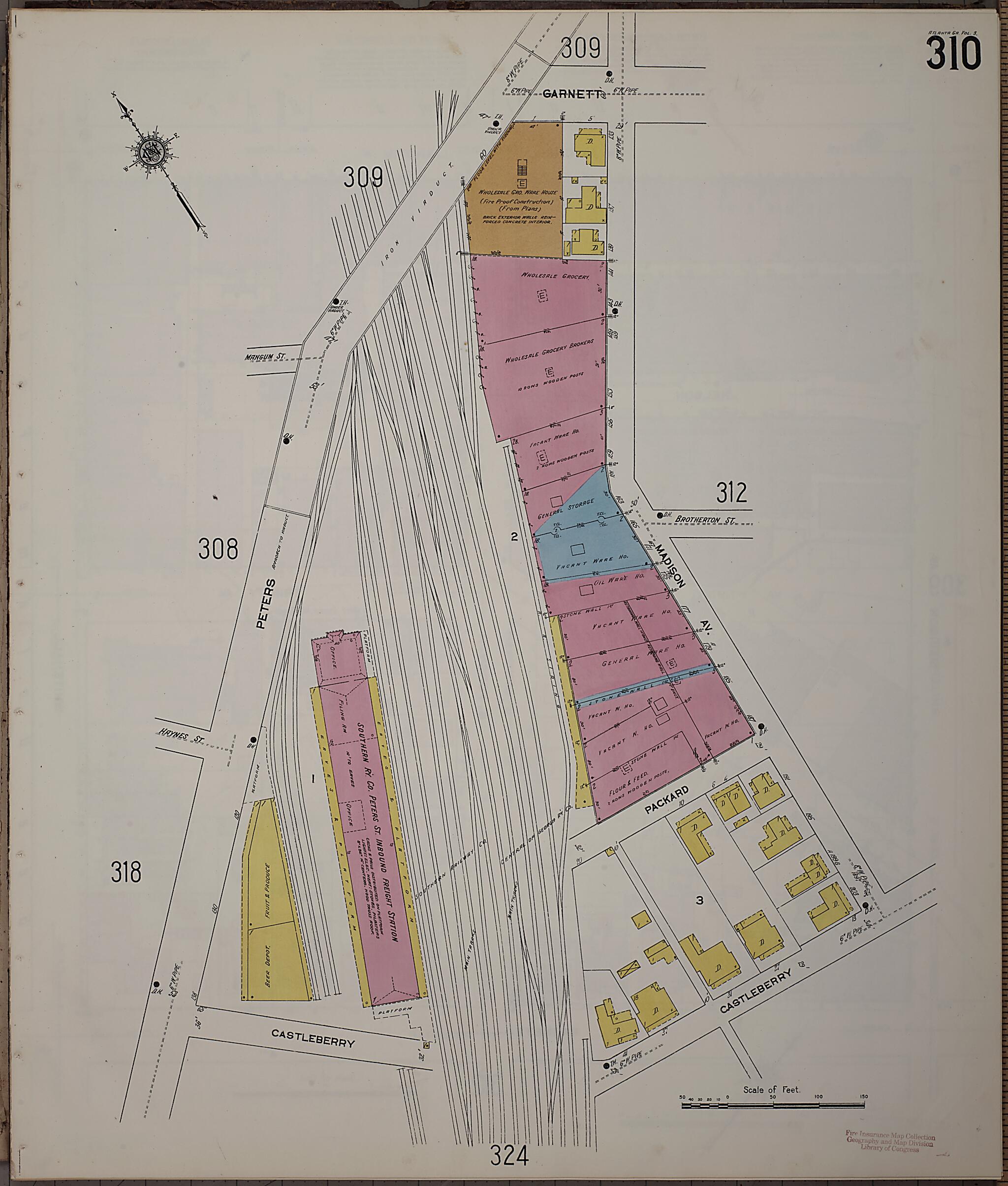 This old map of Atlanta, Fulton County, Georgia was created by Sanborn Map Company in 1911