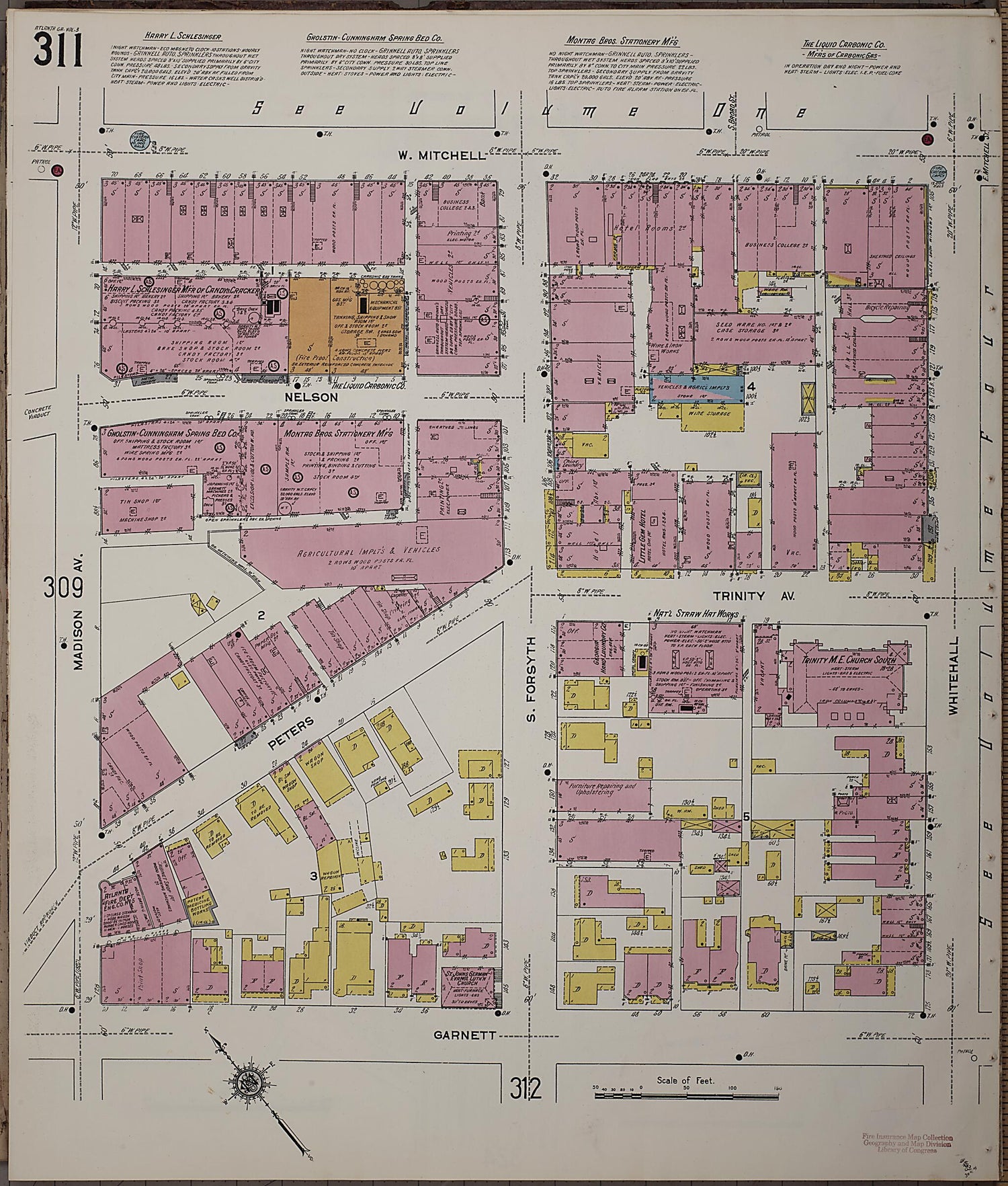 This old map of Atlanta, Fulton County, Georgia was created by Sanborn Map Company in 1911