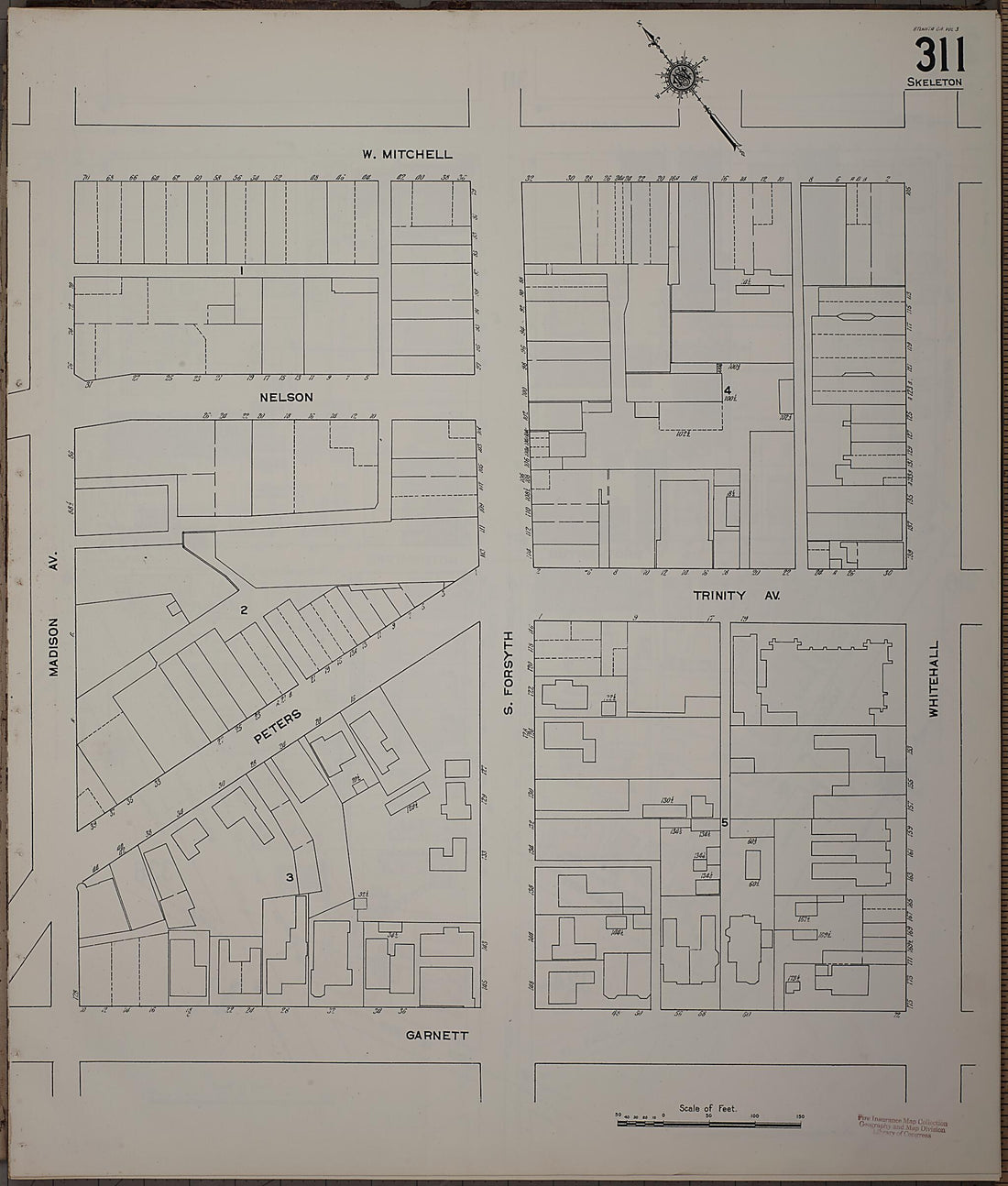 This old map of Atlanta, Fulton County, Georgia was created by Sanborn Map Company in 1911