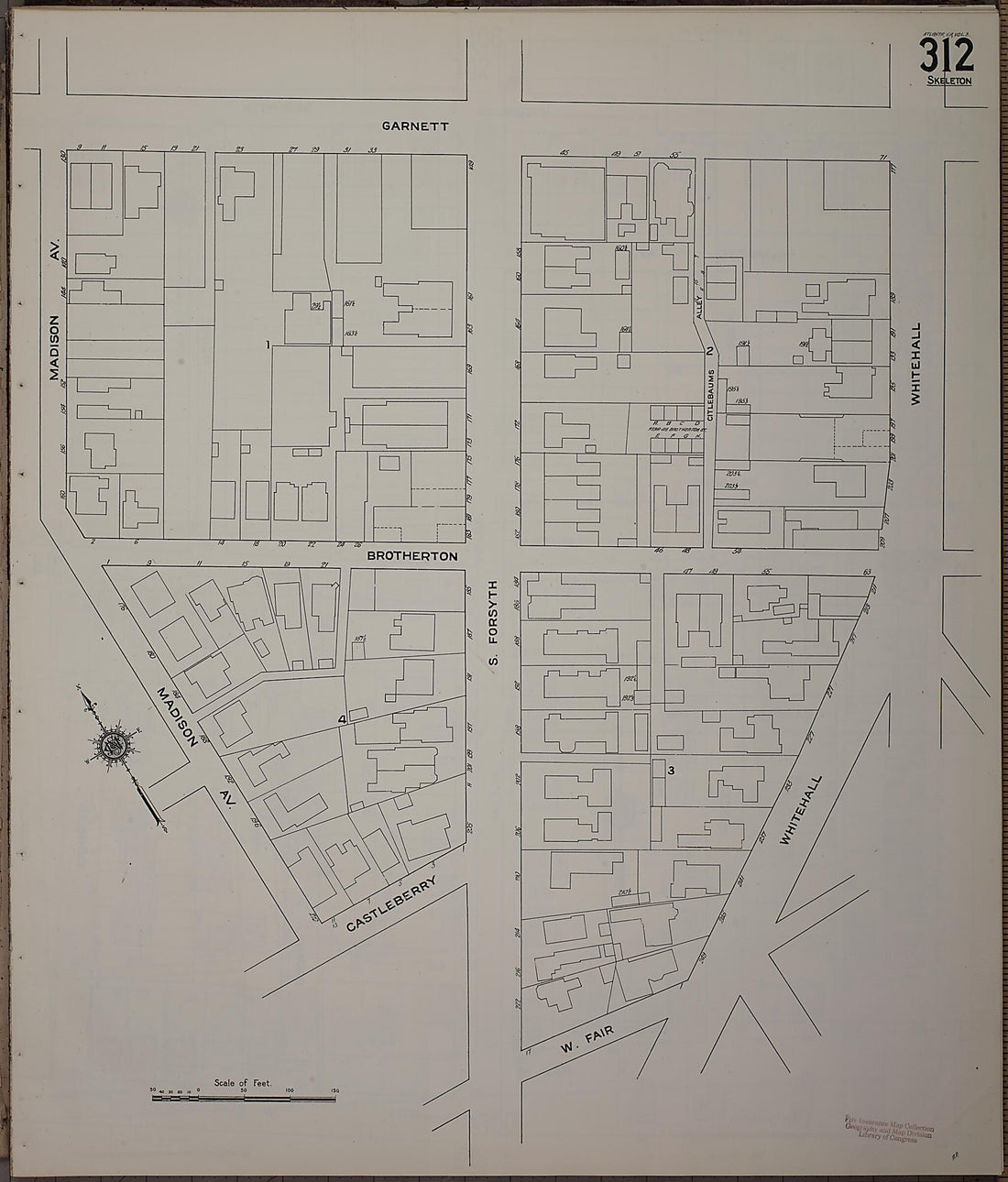 This old map of Atlanta, Fulton County, Georgia was created by Sanborn Map Company in 1911