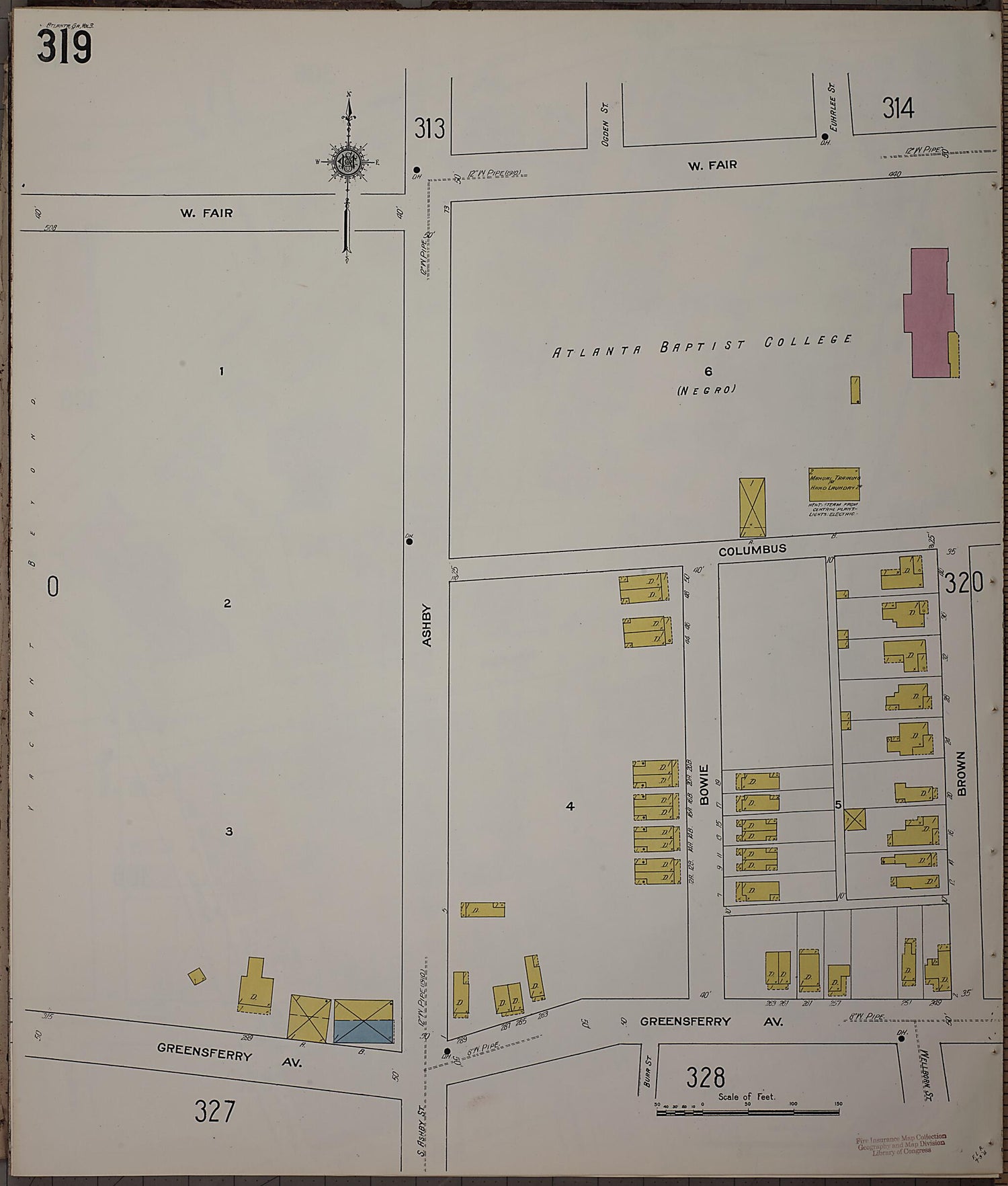 This old map of Atlanta, Fulton County, Georgia was created by Sanborn Map Company in 1911