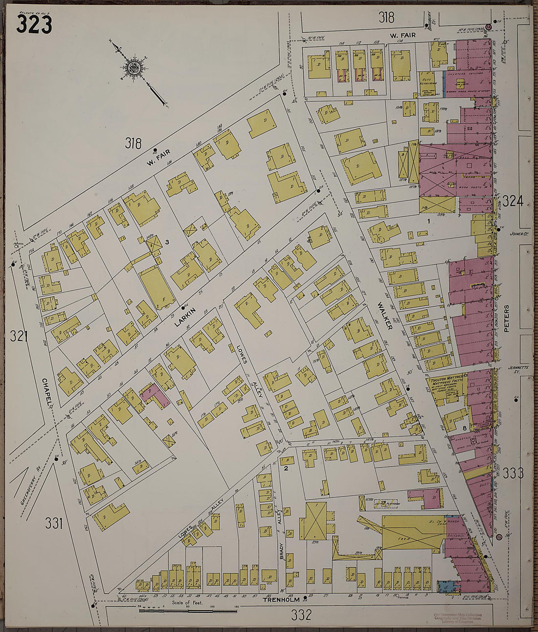 This old map of Atlanta, Fulton County, Georgia was created by Sanborn Map Company in 1911