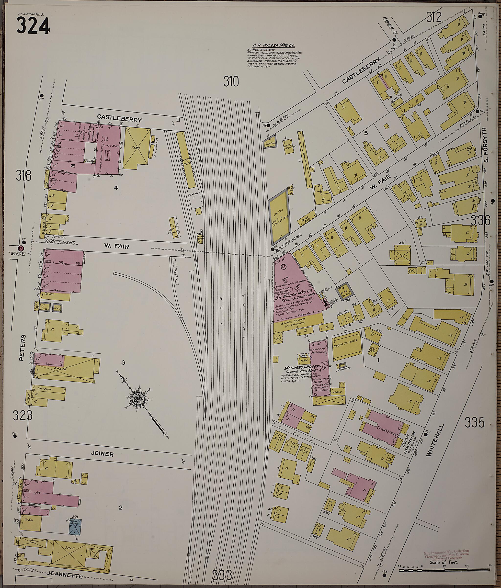 This old map of Atlanta, Fulton County, Georgia was created by Sanborn Map Company in 1911