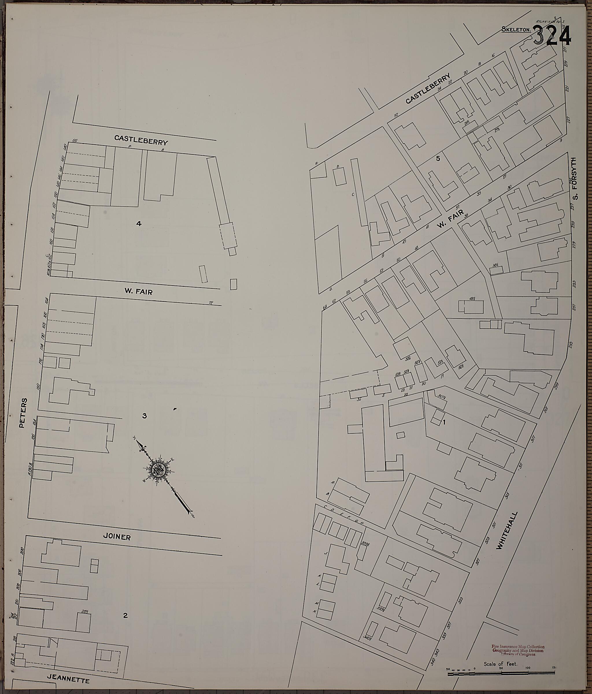 This old map of Atlanta, Fulton County, Georgia was created by Sanborn Map Company in 1911