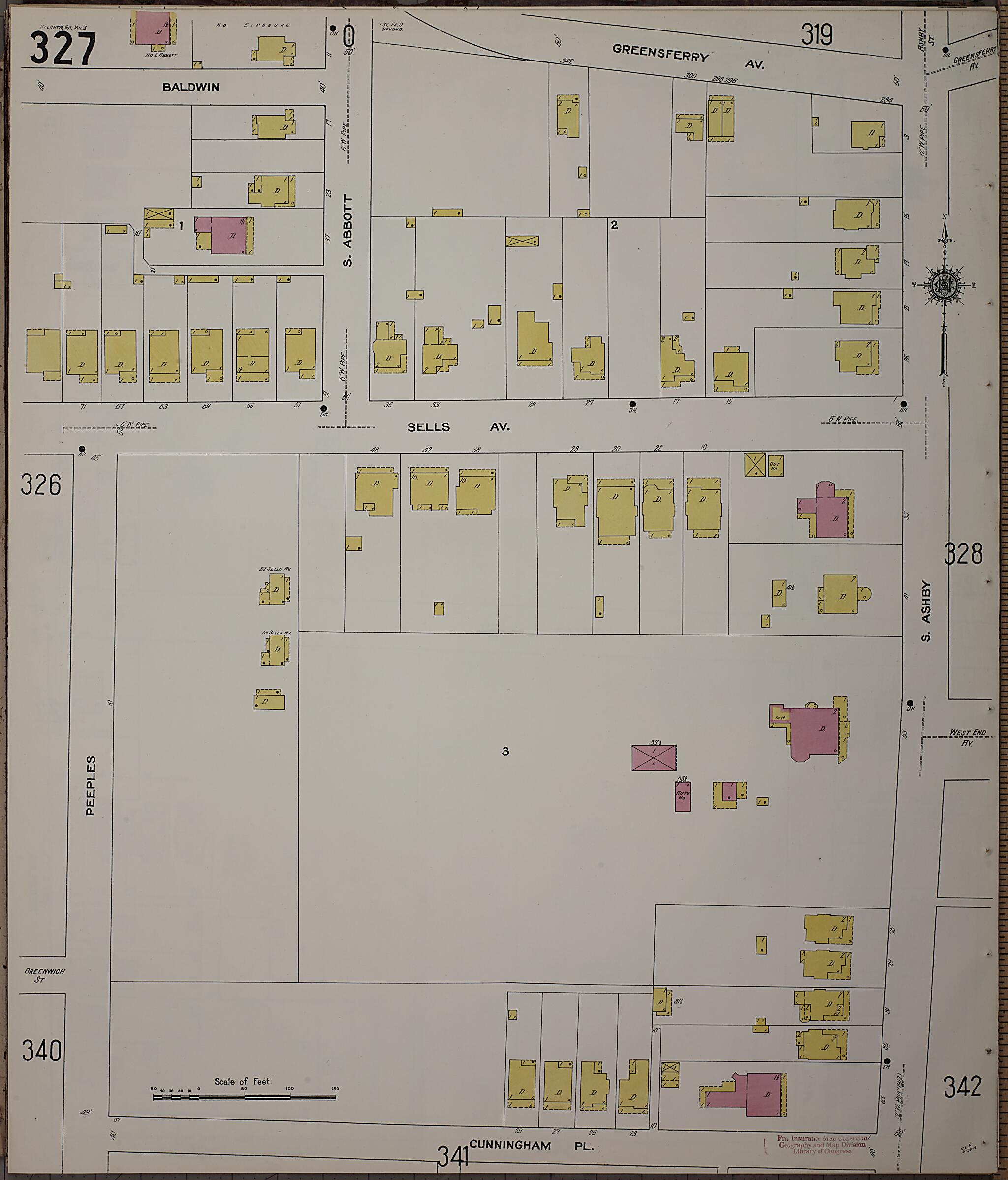 This old map of Atlanta, Fulton County, Georgia was created by Sanborn Map Company in 1911