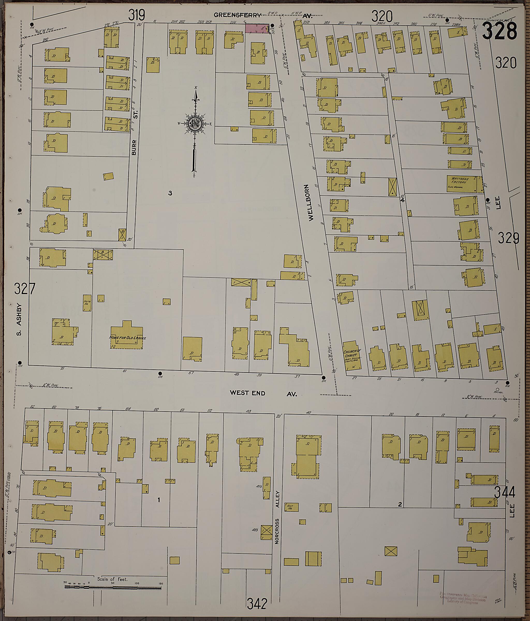 This old map of Atlanta, Fulton County, Georgia was created by Sanborn Map Company in 1911