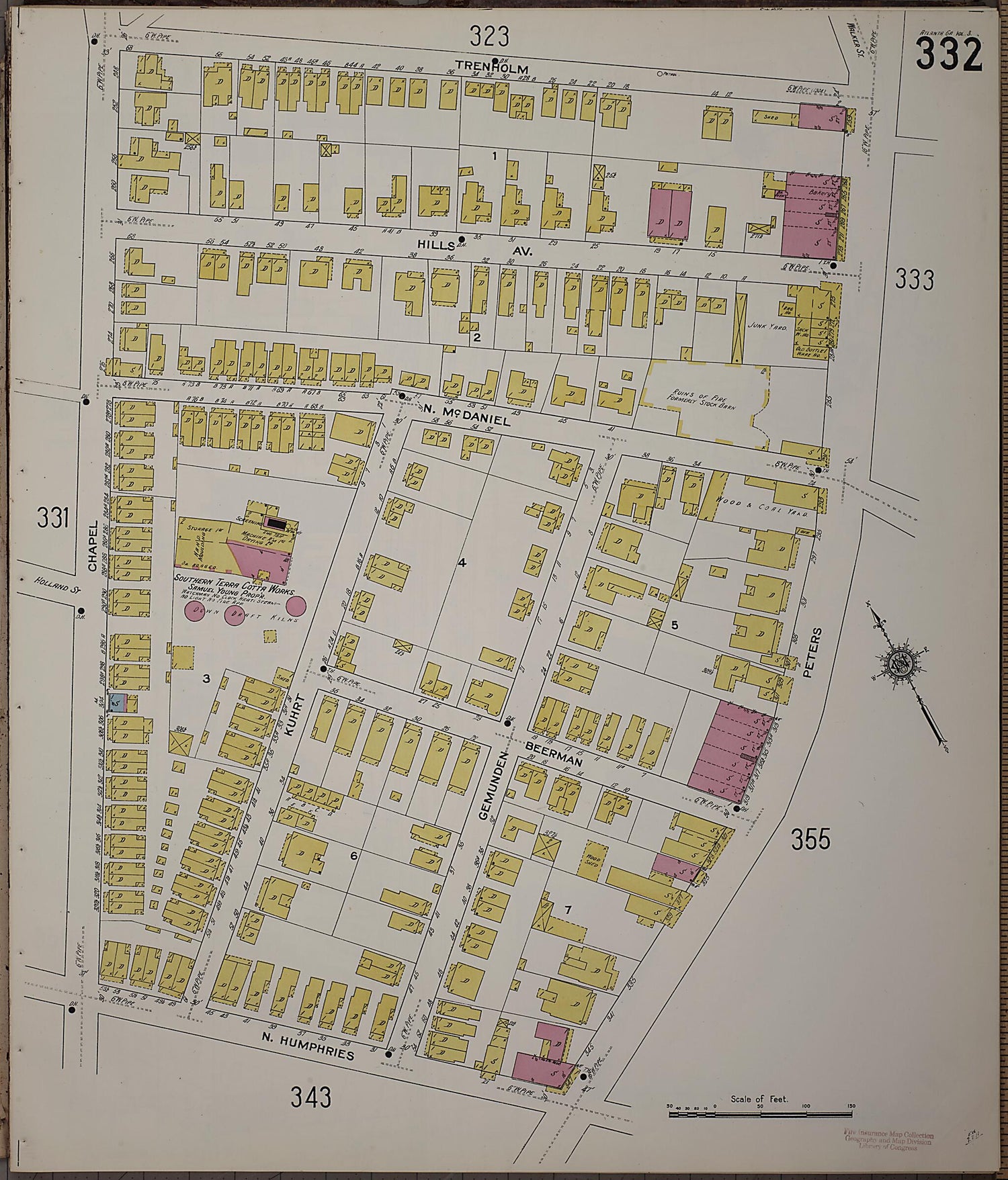 This old map of Atlanta, Fulton County, Georgia was created by Sanborn Map Company in 1911