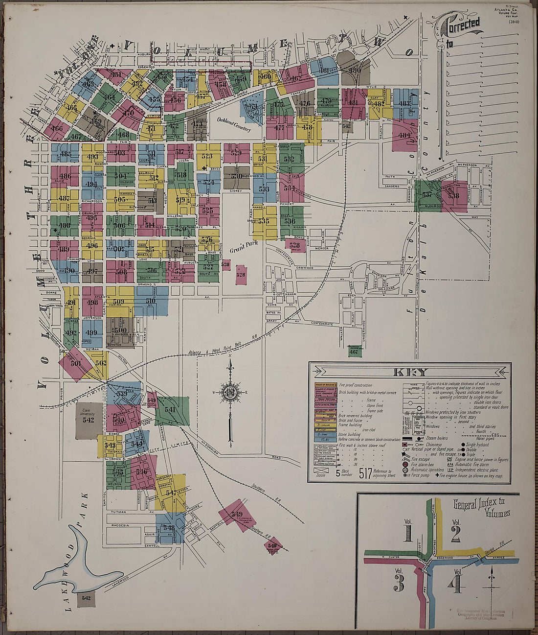 This old map of Atlanta, Fulton County, Georgia was created by Sanborn Map Company in 1911