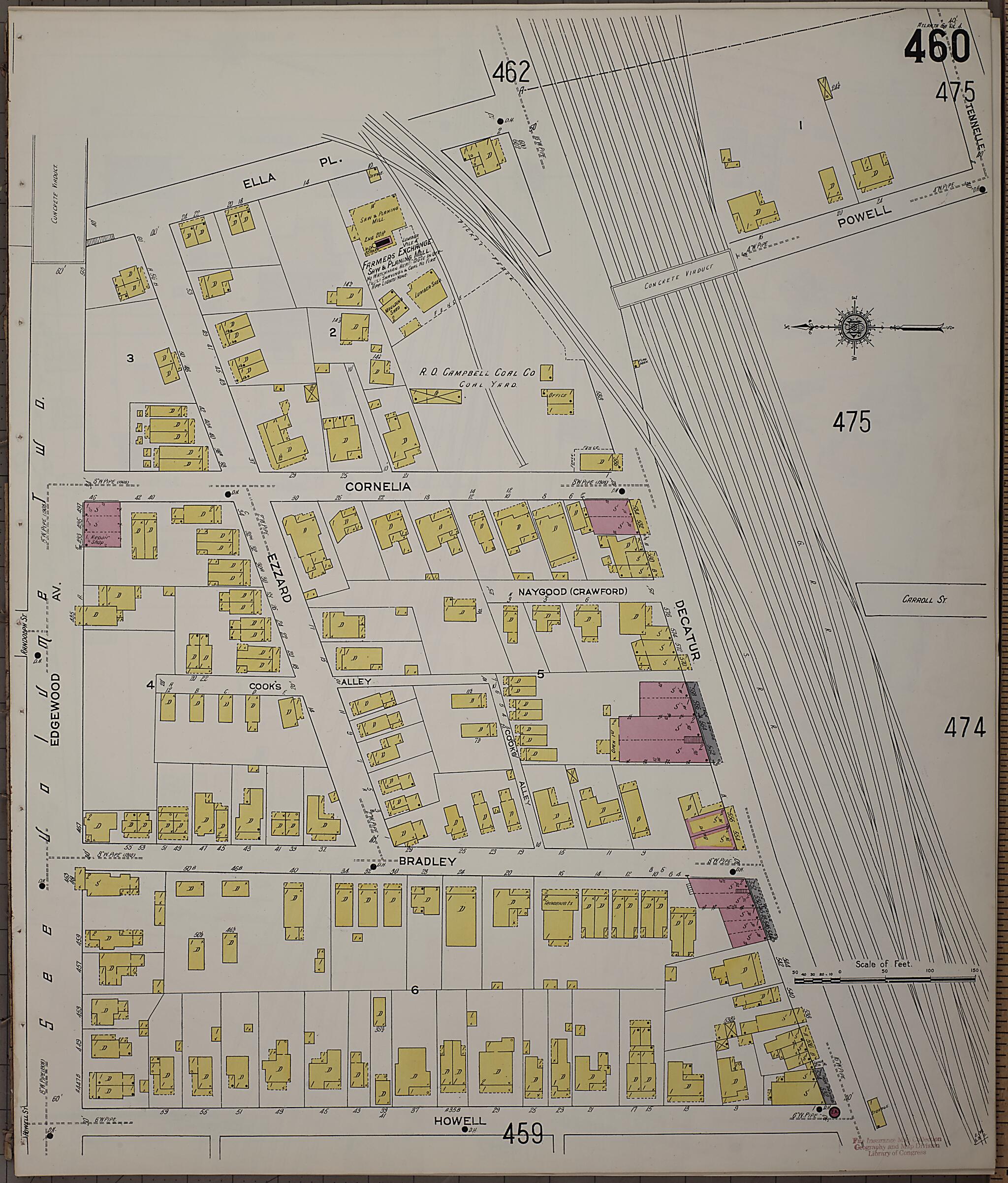 This old map of Atlanta, Fulton County, Georgia was created by Sanborn Map Company in 1911