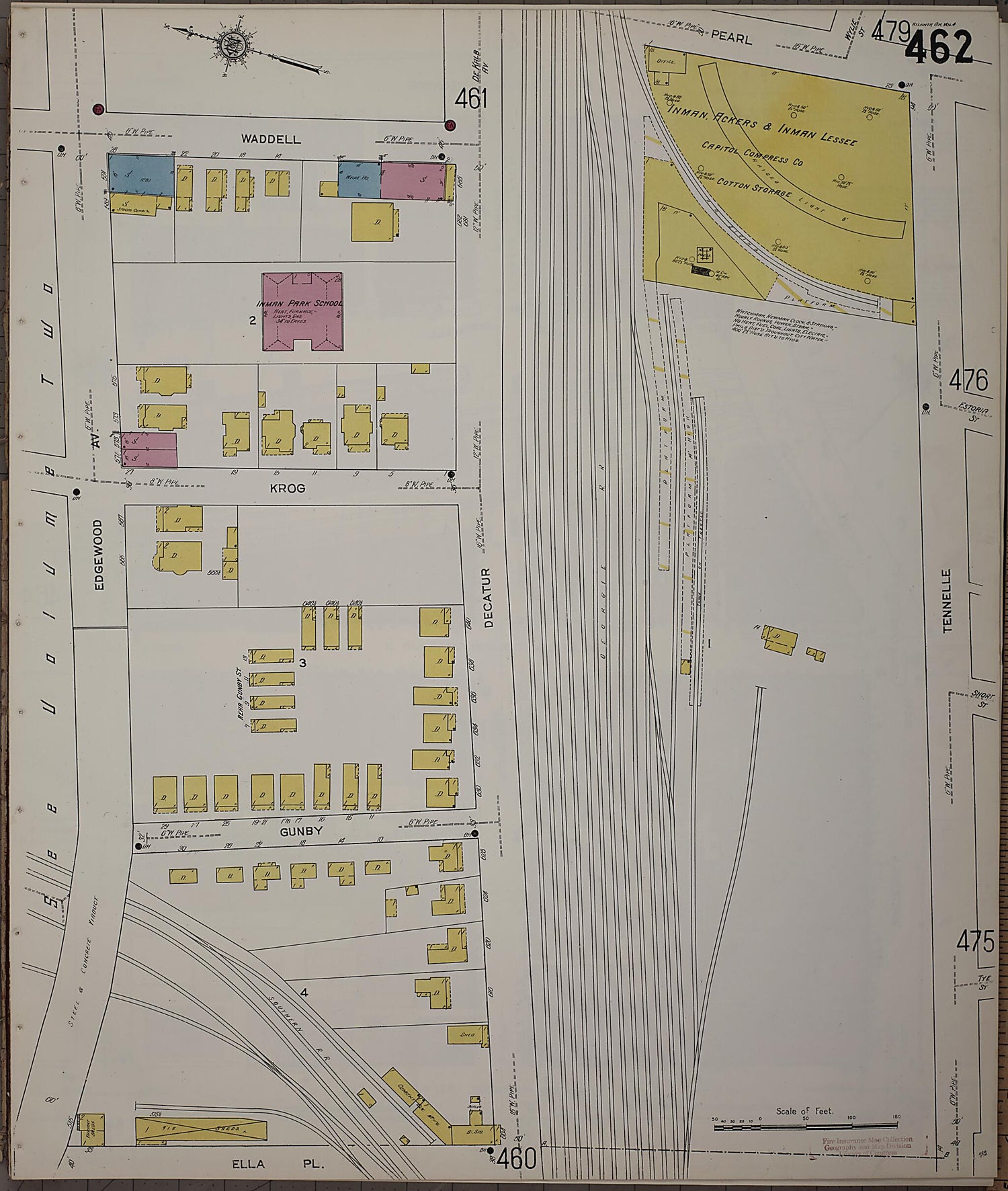 This old map of Atlanta, Fulton County, Georgia was created by Sanborn Map Company in 1911