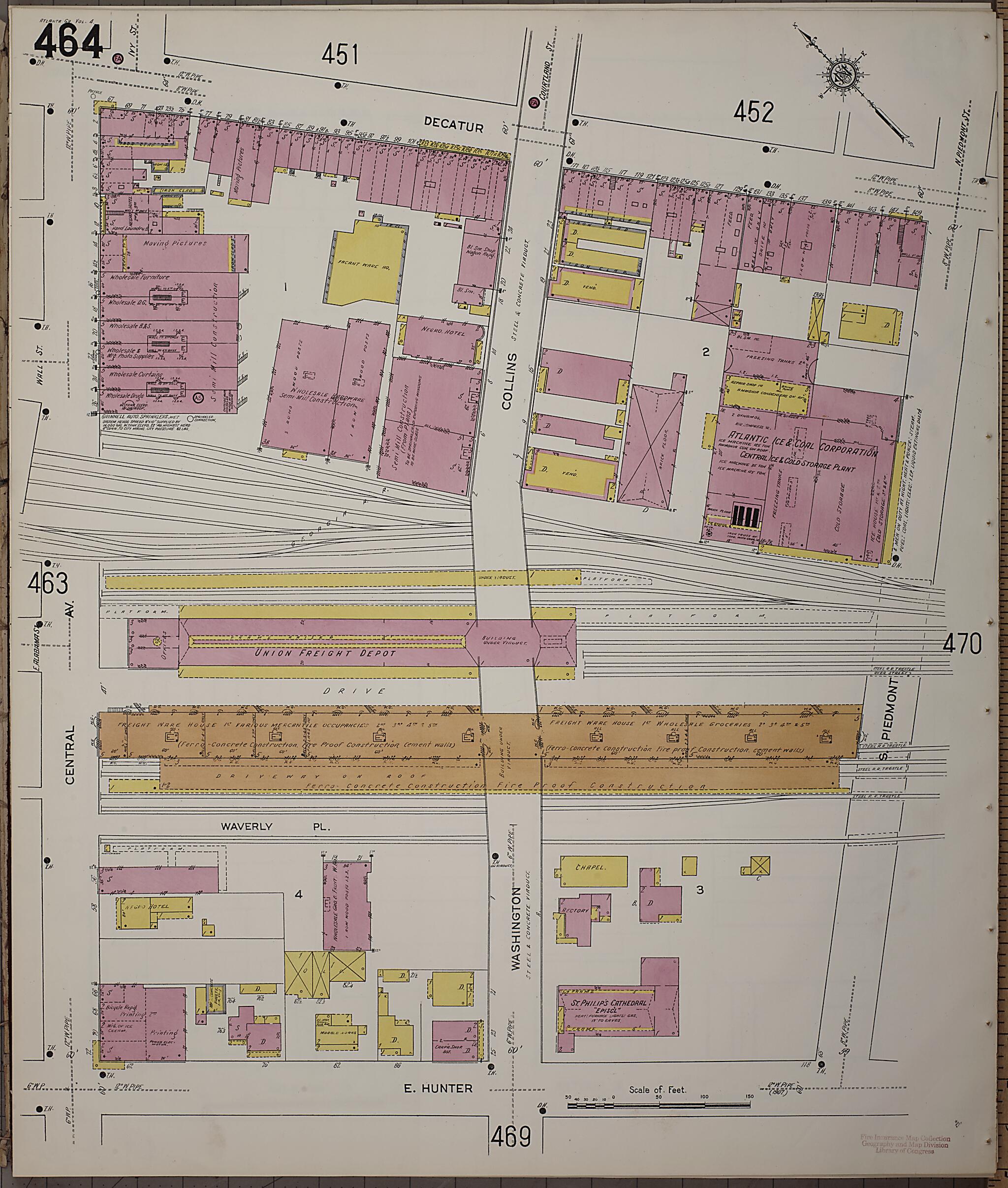 This old map of Atlanta, Fulton County, Georgia was created by Sanborn Map Company in 1911