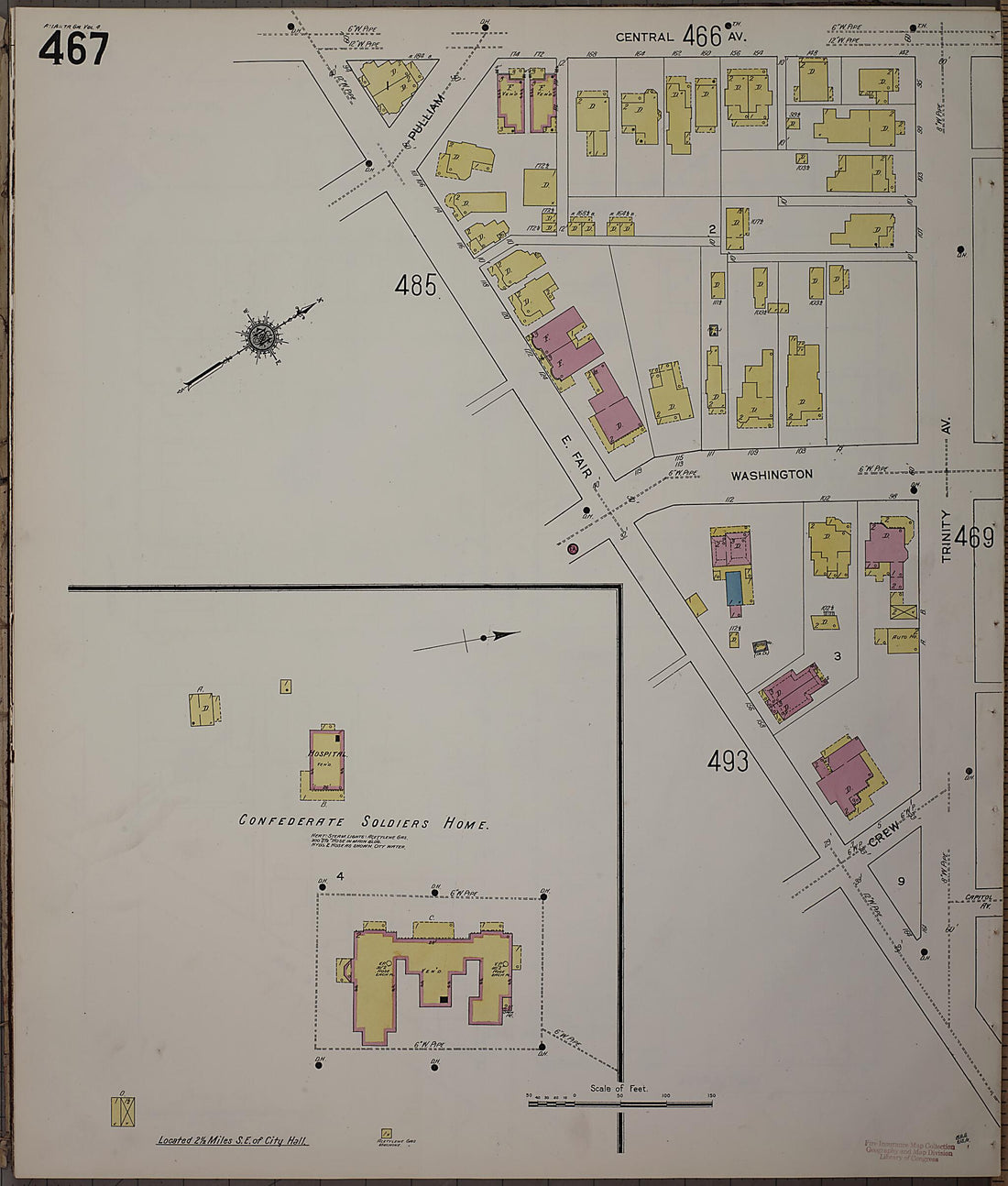 This old map of Atlanta, Fulton County, Georgia was created by Sanborn Map Company in 1911