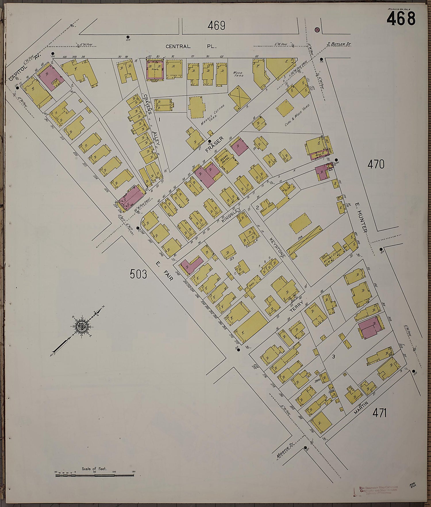 This old map of Atlanta, Fulton County, Georgia was created by Sanborn Map Company in 1911