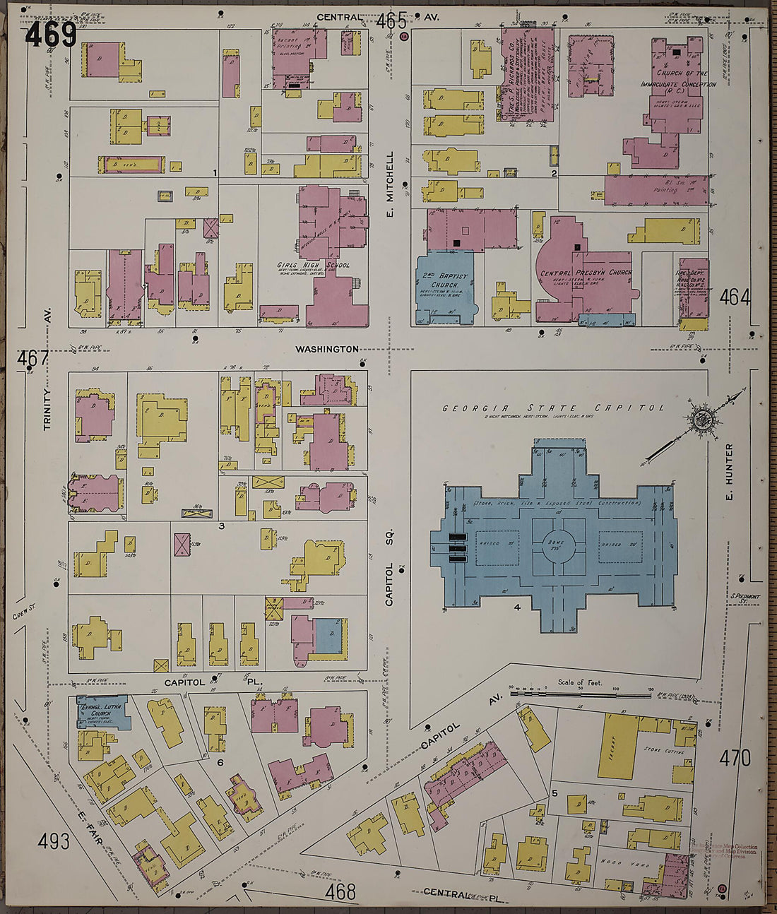 This old map of Atlanta, Fulton County, Georgia was created by Sanborn Map Company in 1911