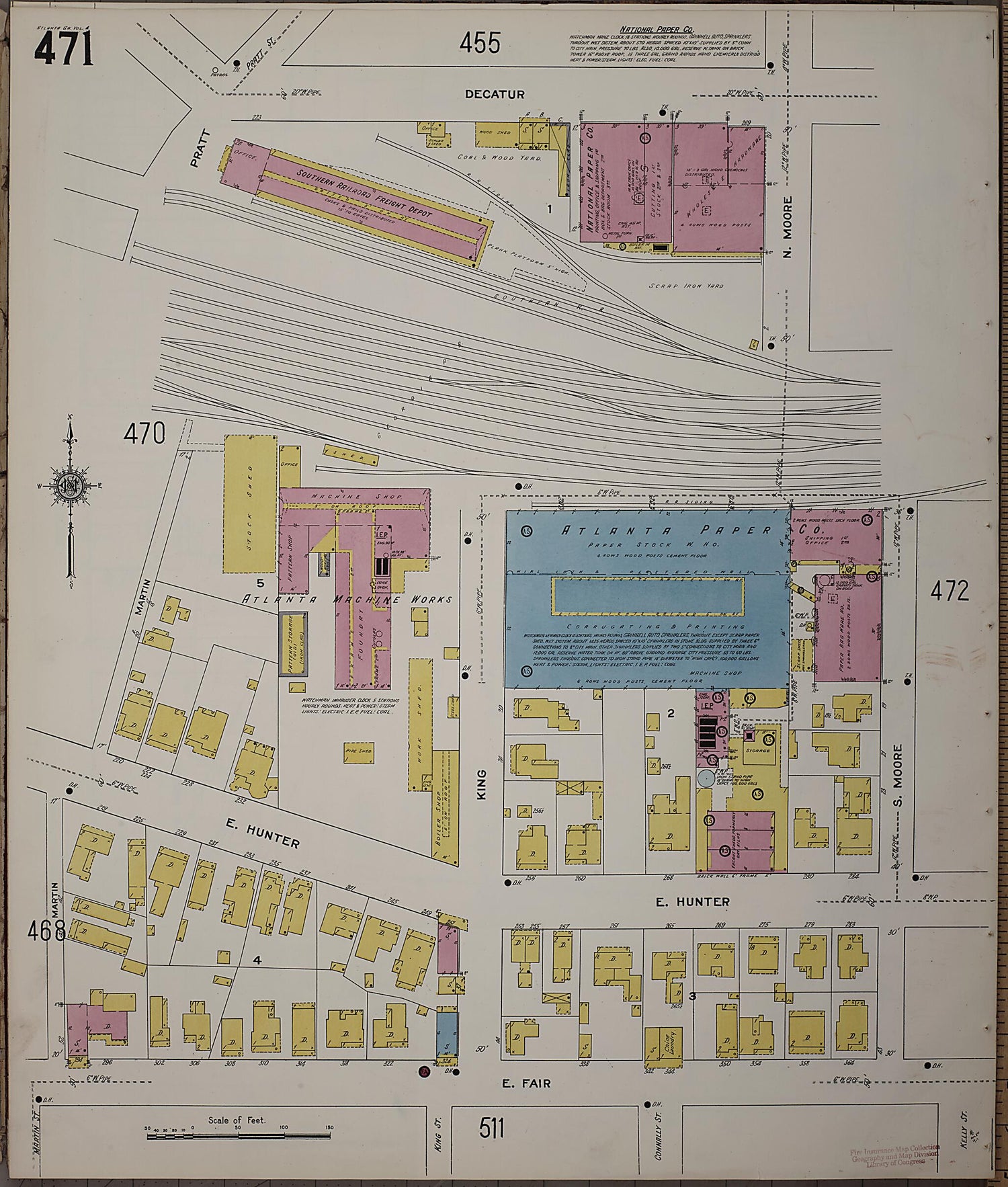 This old map of Atlanta, Fulton County, Georgia was created by Sanborn Map Company in 1911