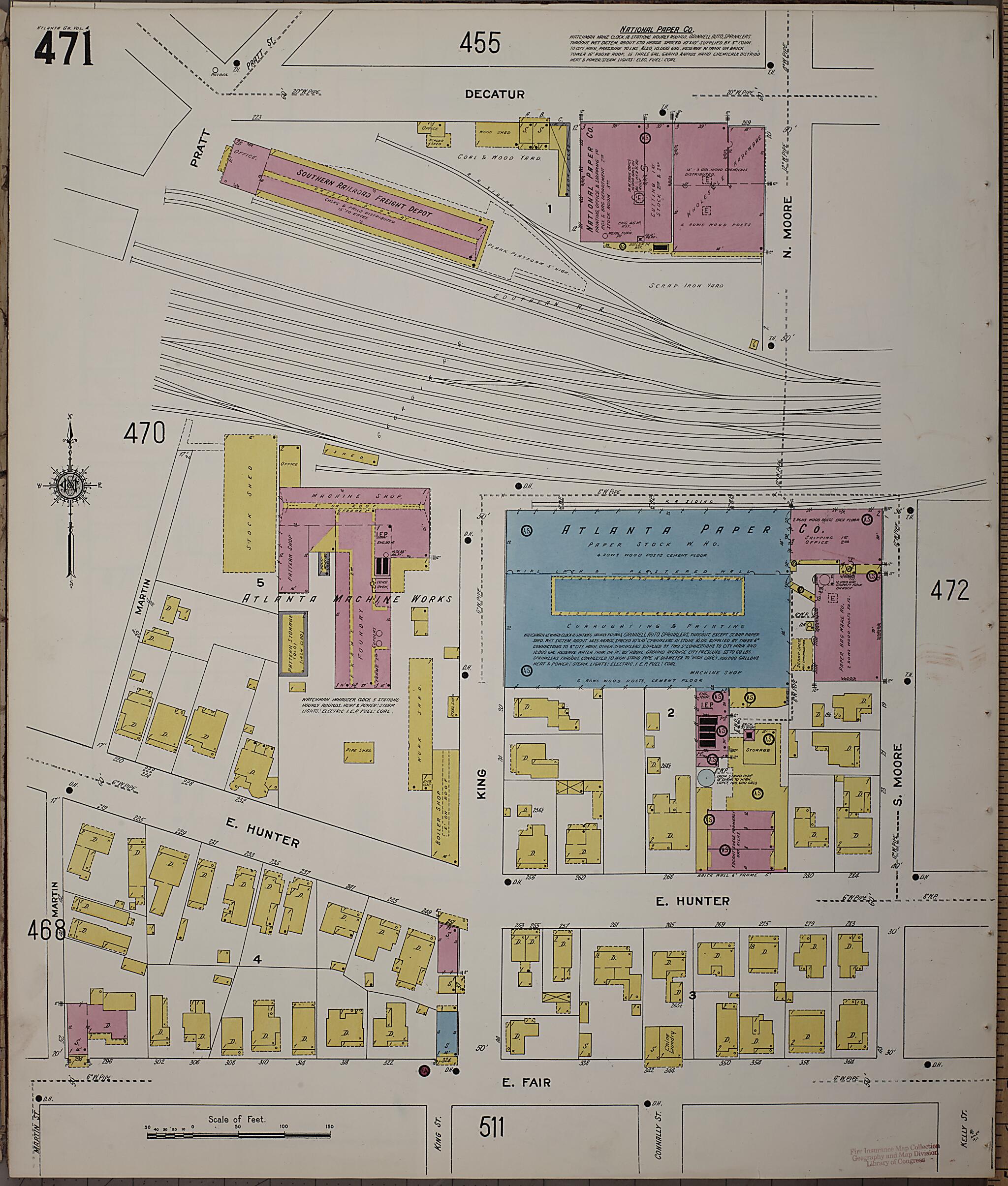 This old map of Atlanta, Fulton County, Georgia was created by Sanborn Map Company in 1911