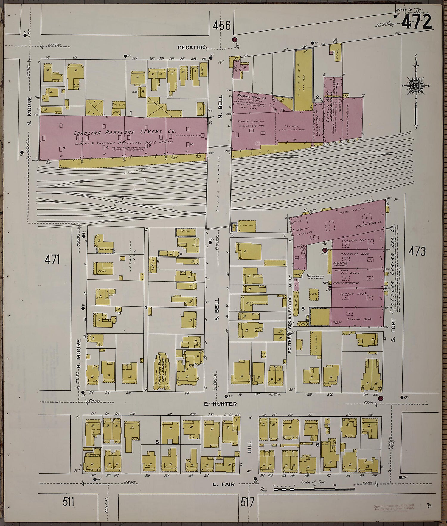 This old map of Atlanta, Fulton County, Georgia was created by Sanborn Map Company in 1911