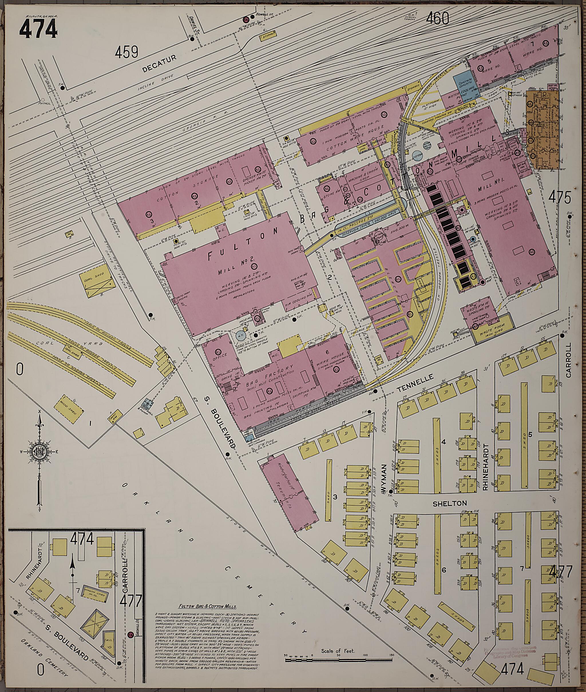 This old map of Atlanta, Fulton County, Georgia was created by Sanborn Map Company in 1911