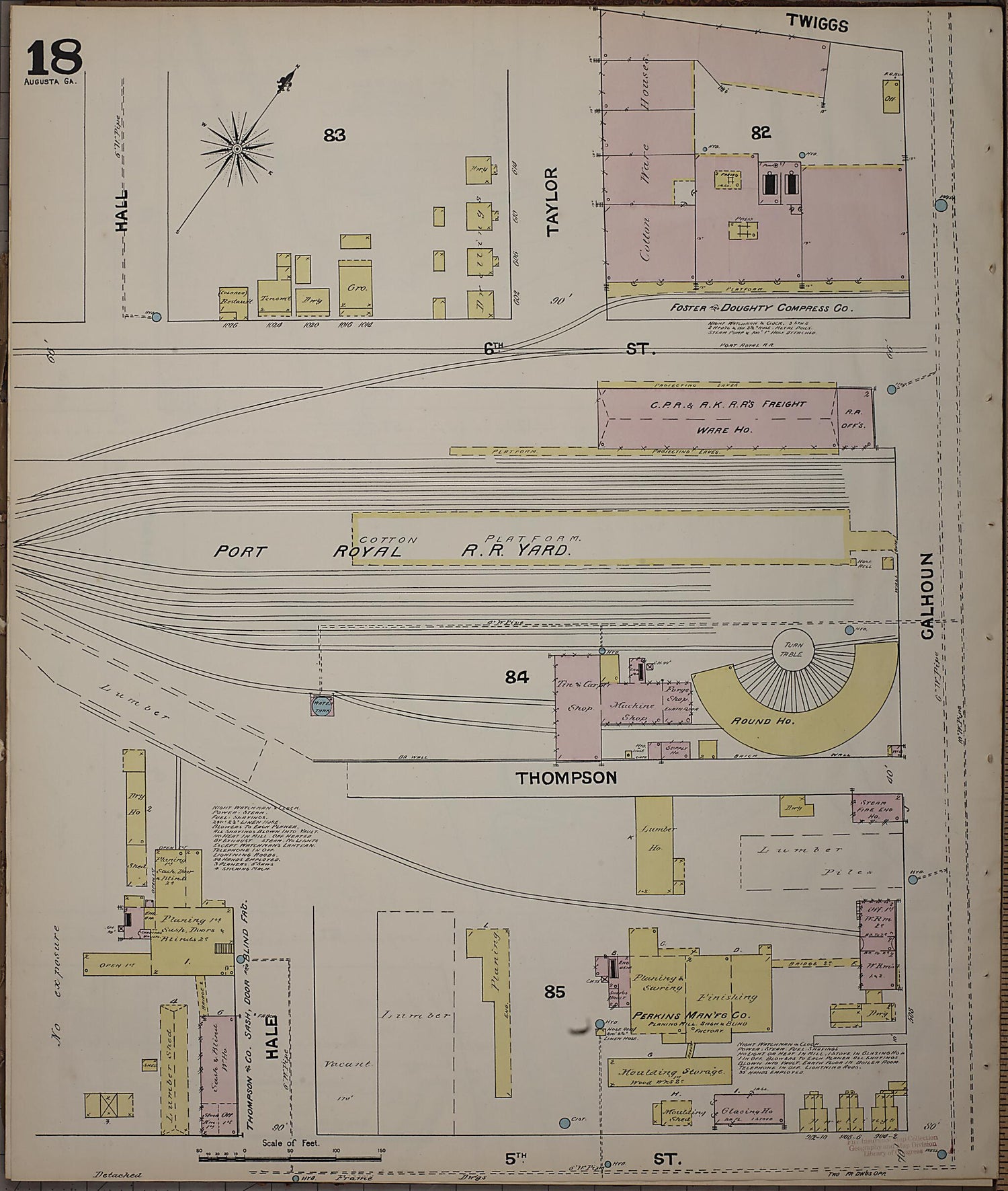 This old map of Augusta, Richmond County, Georgia was created by Sanborn Map Company in 1890