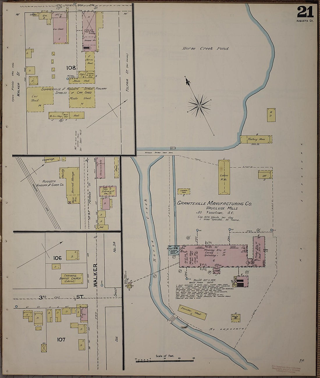 This old map of Augusta, Richmond County, Georgia was created by Sanborn Map Company in 1890