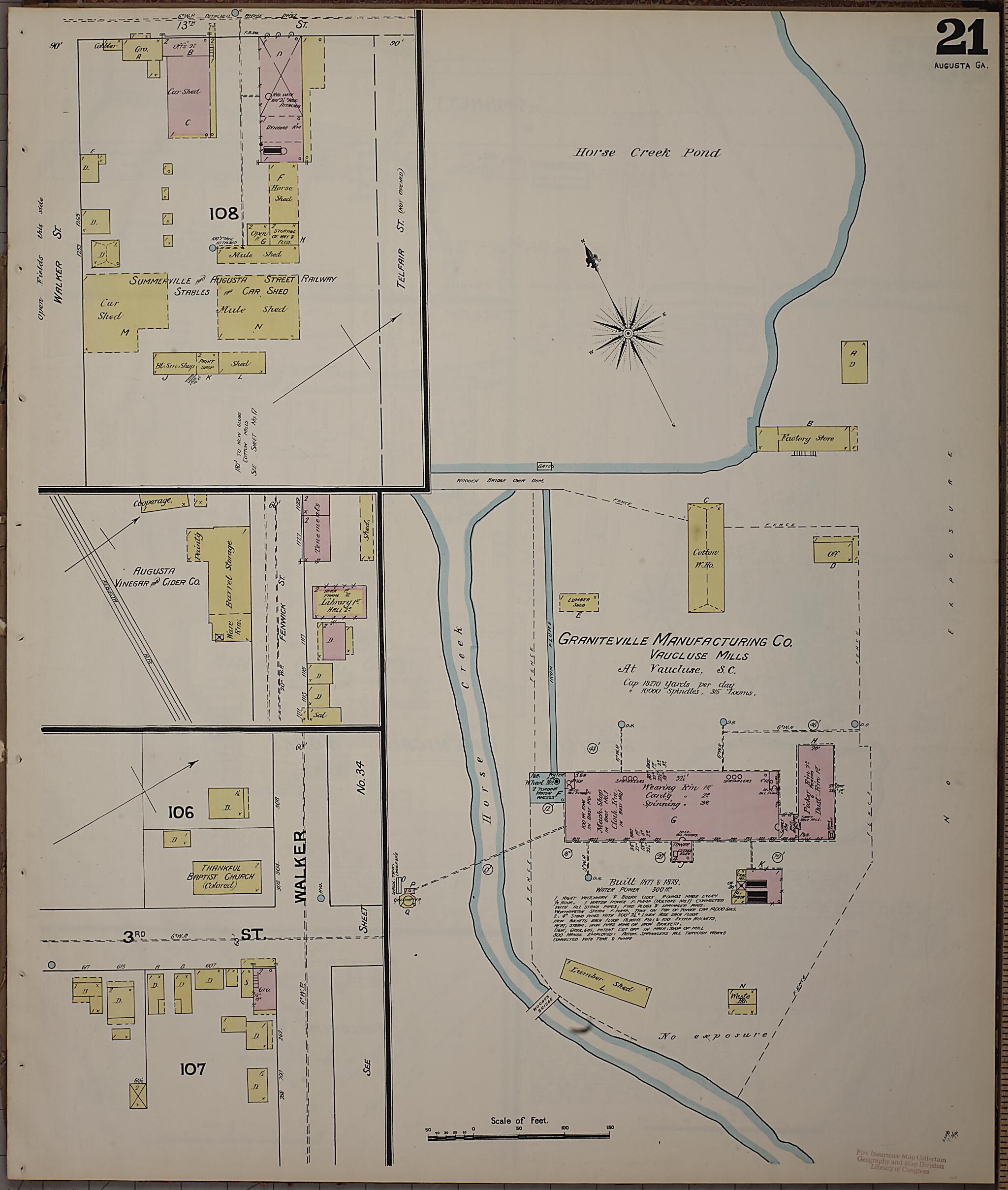 This old map of Augusta, Richmond County, Georgia was created by Sanborn Map Company in 1890