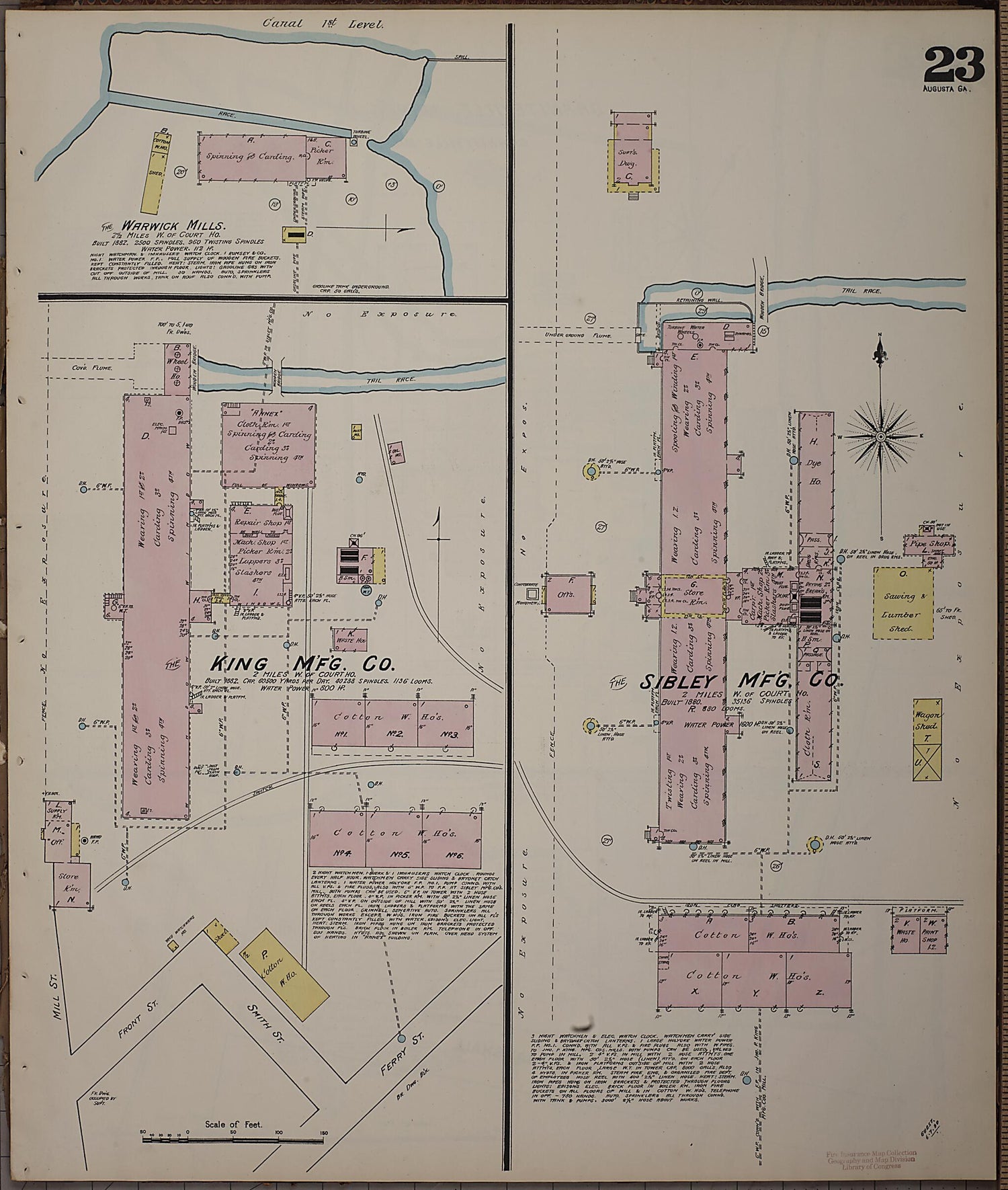 This old map of Augusta, Richmond County, Georgia was created by Sanborn Map Company in 1890