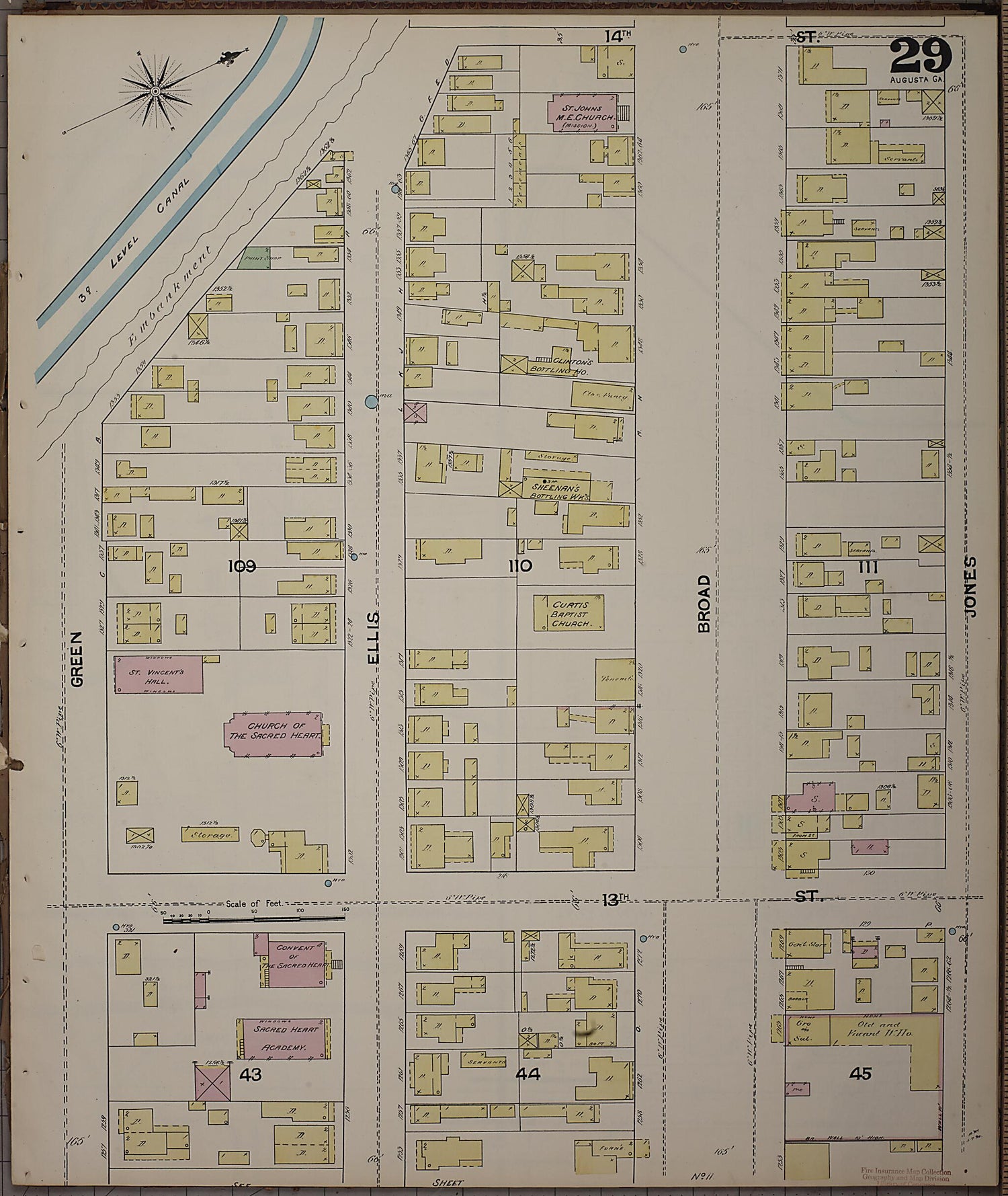 This old map of Augusta, Richmond County, Georgia was created by Sanborn Map Company in 1890