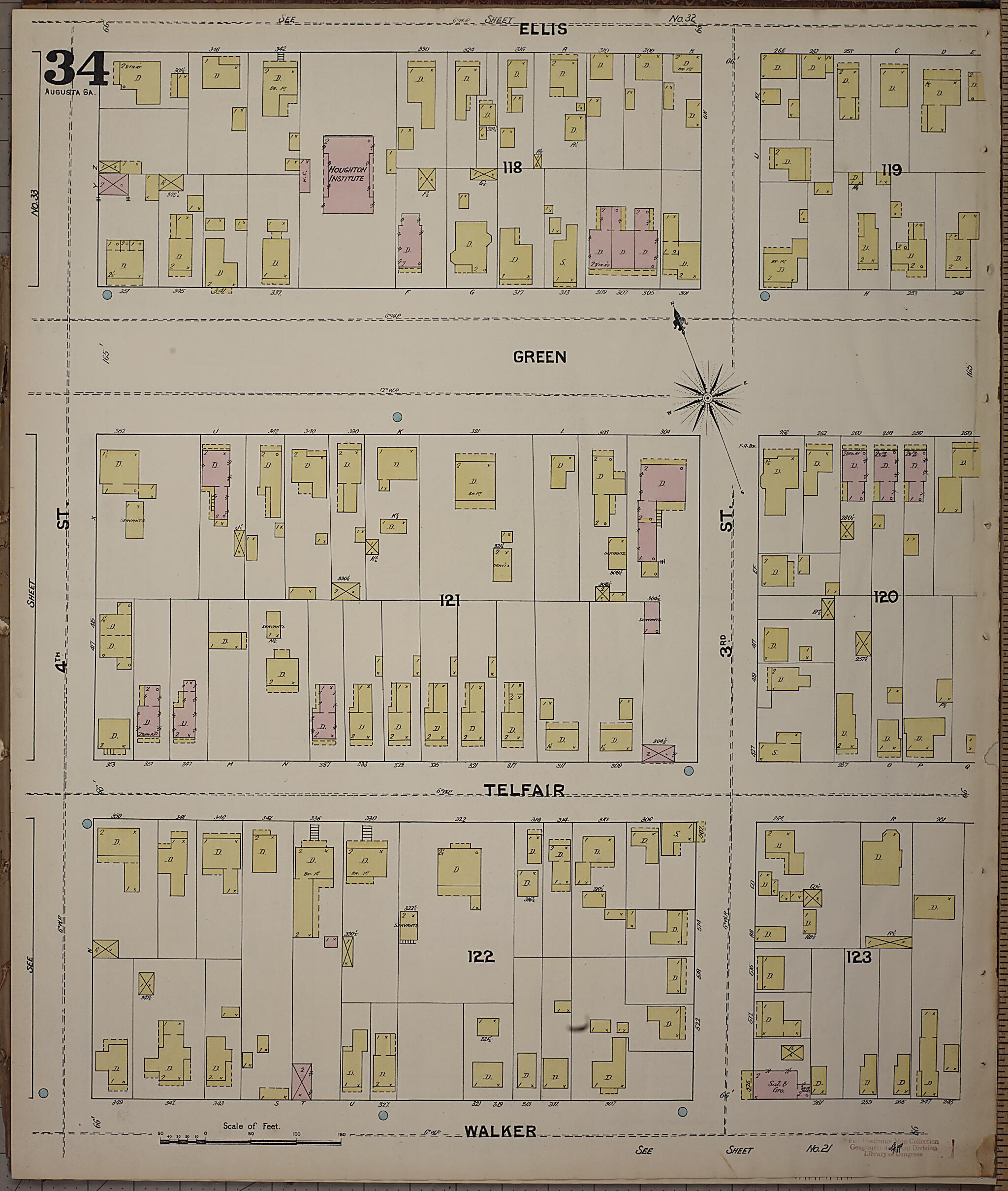 This old map of Augusta, Richmond County, Georgia was created by Sanborn Map Company in 1890