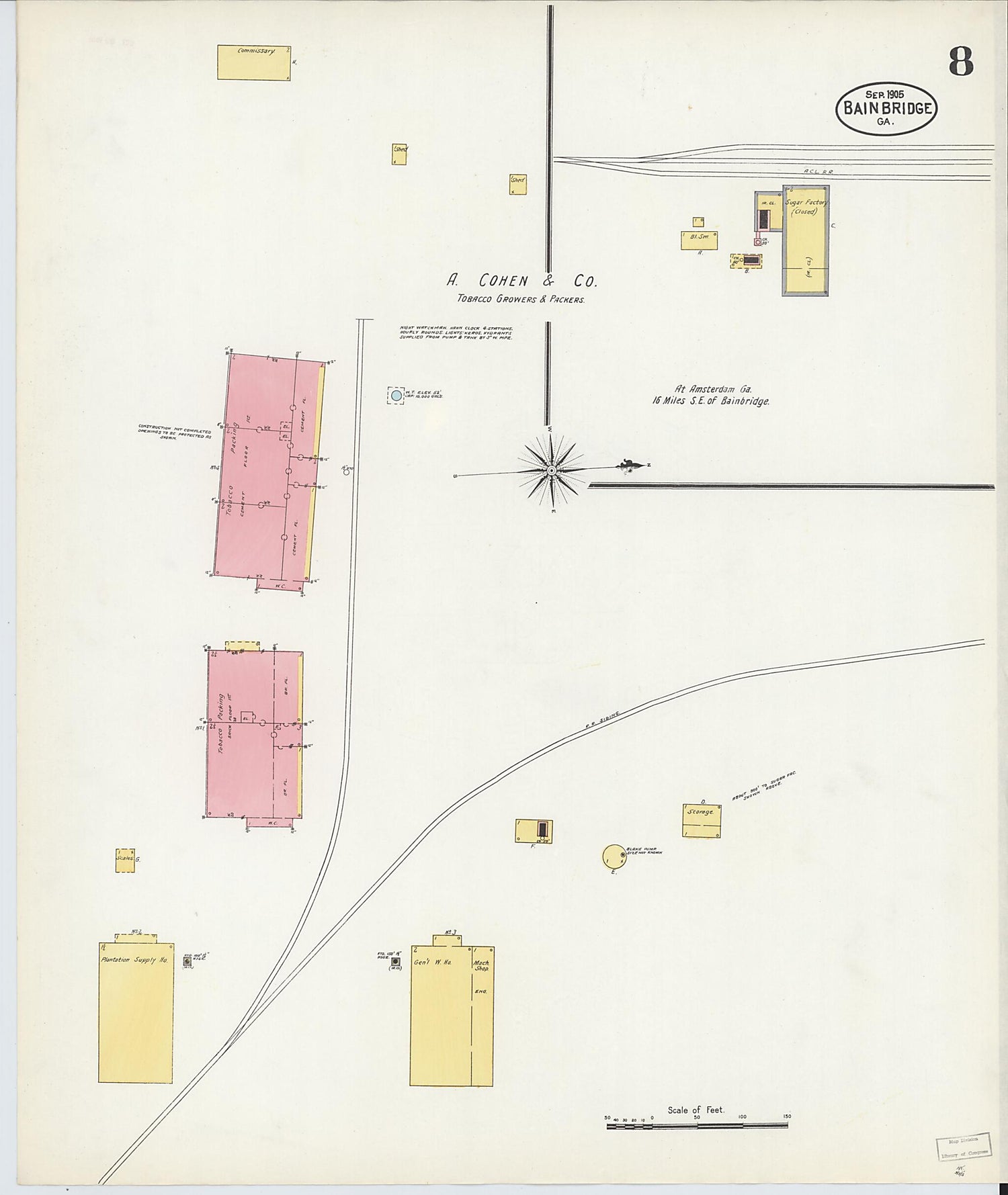 This old map of Bainbridge, Decatur County, Georgia was created by Sanborn Map Company in 1905