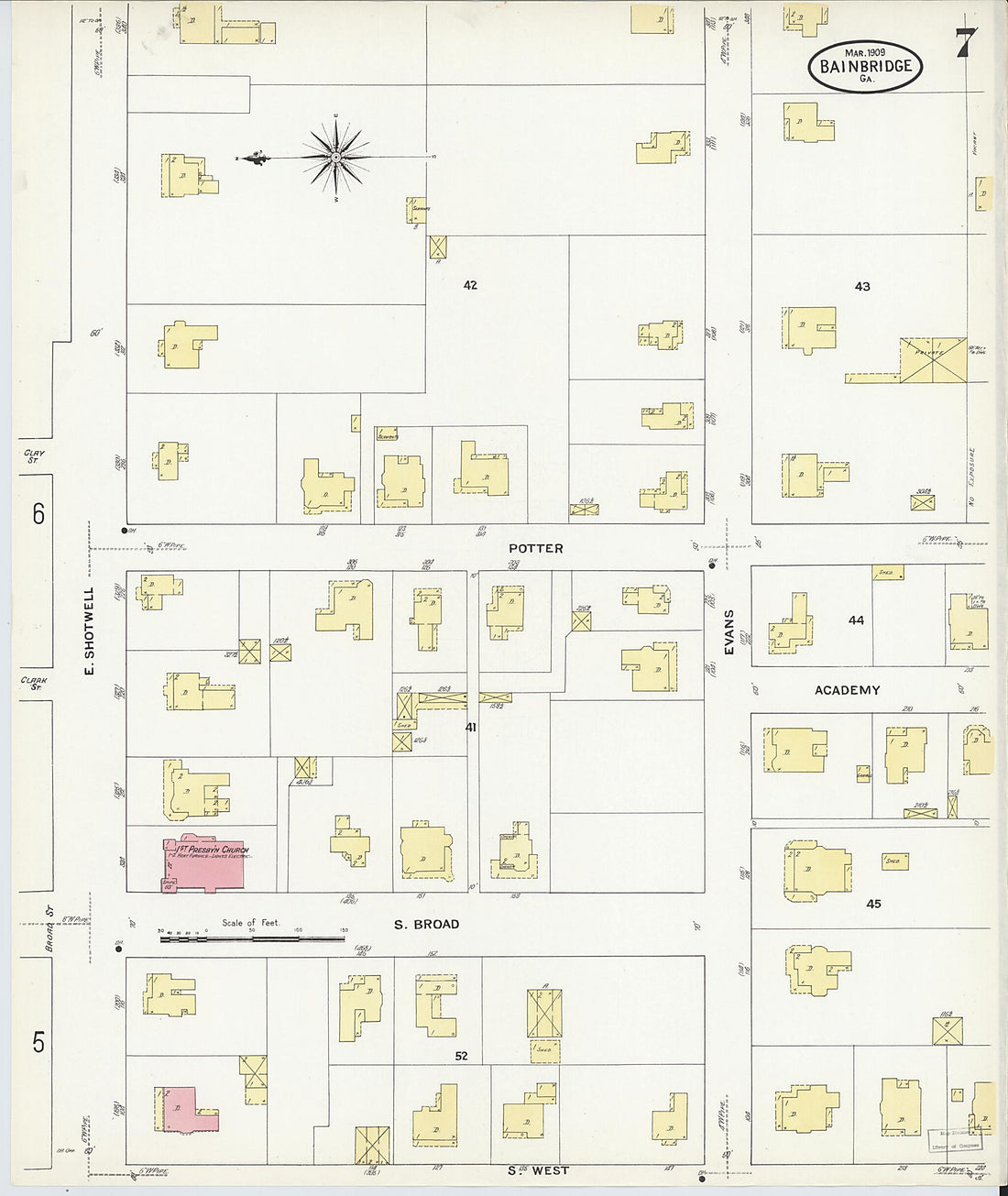 This old map of Bainbridge, Decatur County, Georgia was created by Sanborn Map Company in 1909